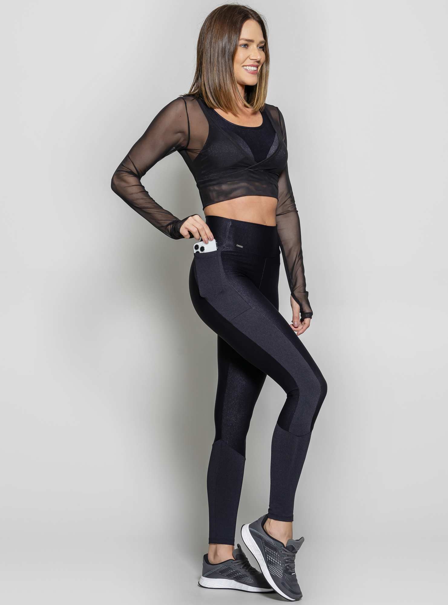 Blusa Manga Longa Glow Preto