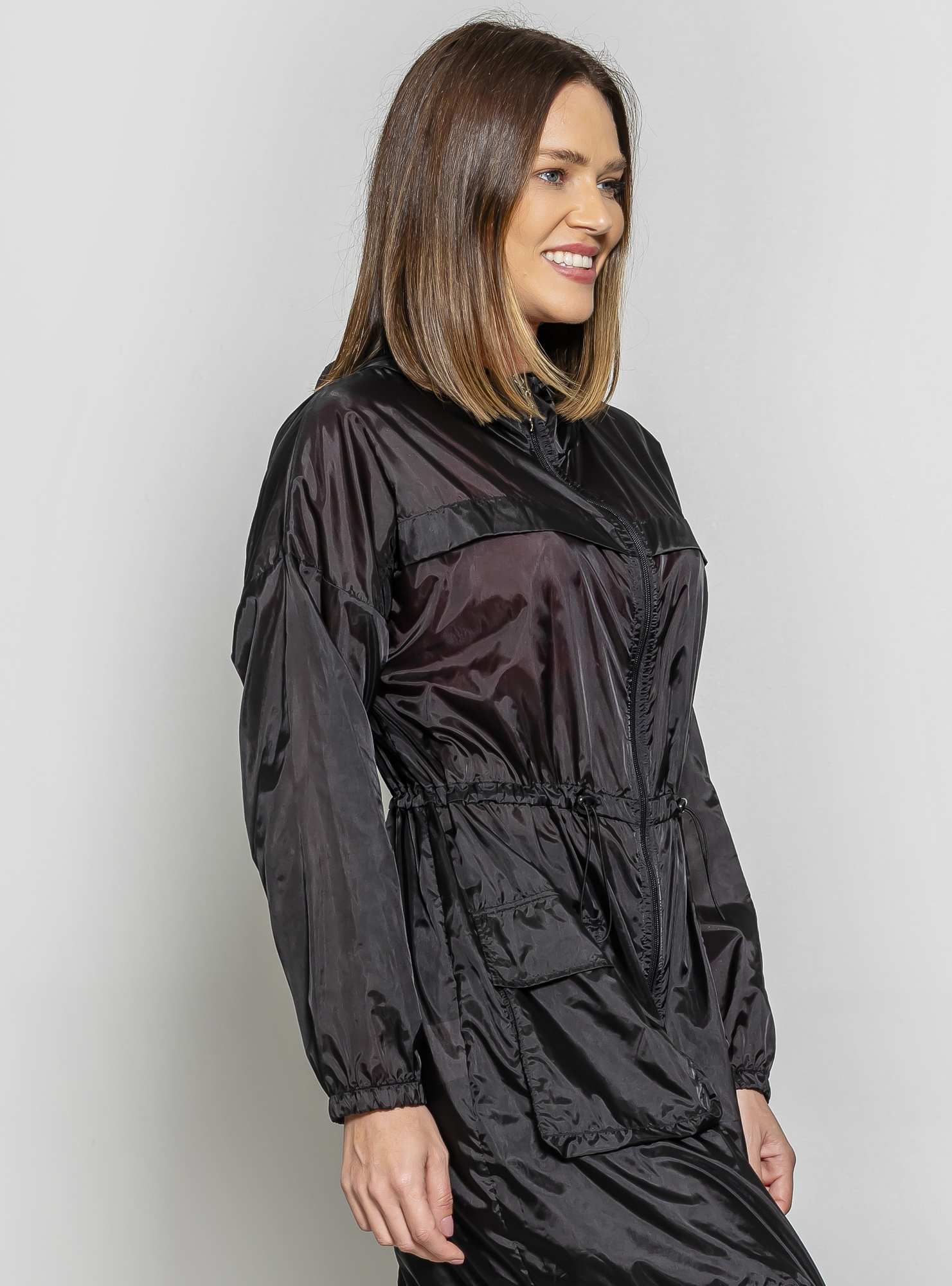 Maxi Jaqueta Graphic Preto