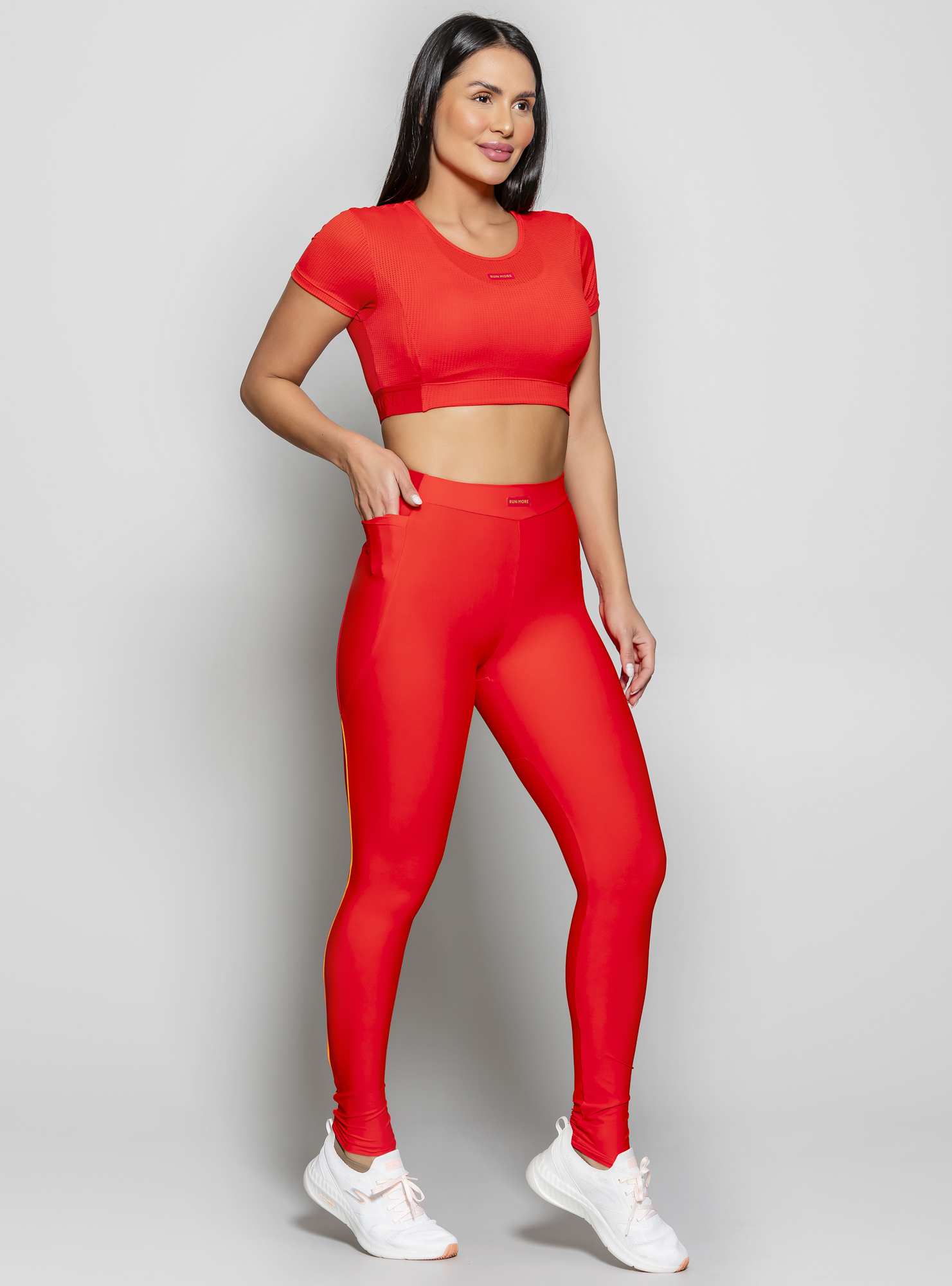 Legging Blocking Movement Vermelho 03 / Laranja 21