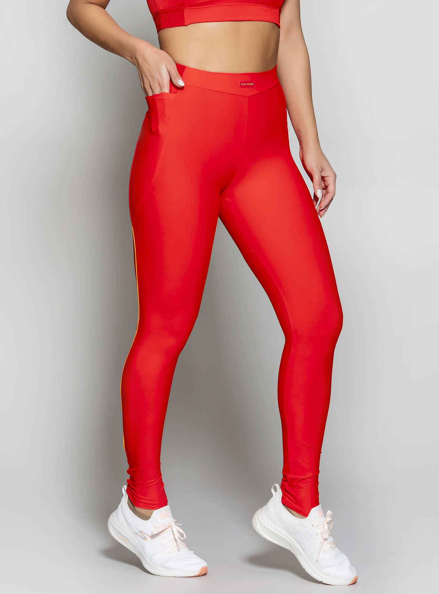 Legging Blocking Movement Vermelho 03 / Laranja 21