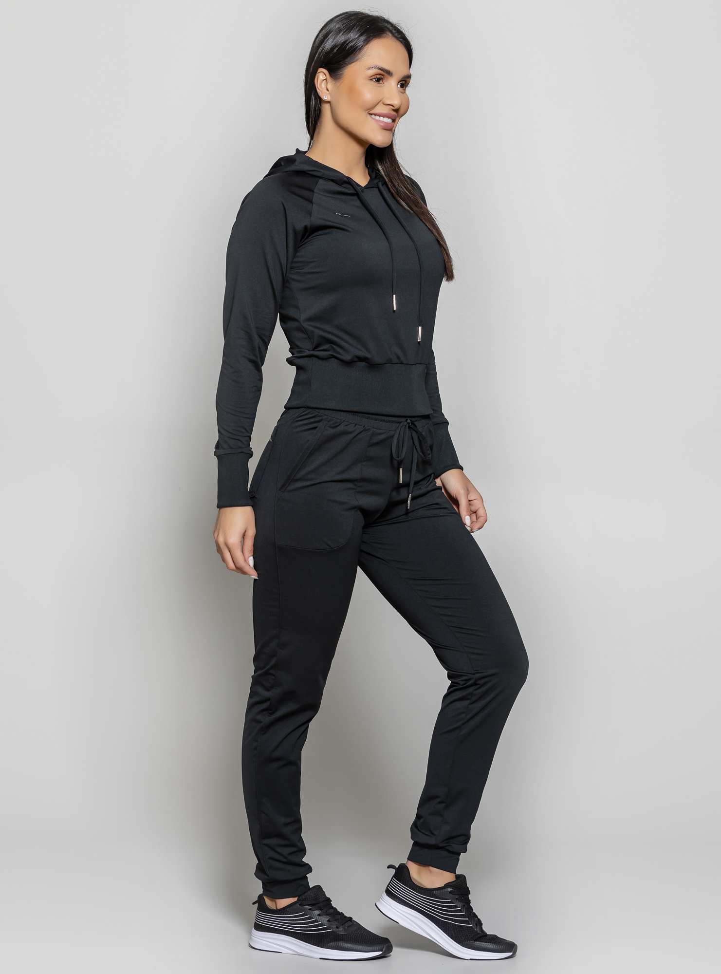 Blusão Cropped Térmico Leve Preto