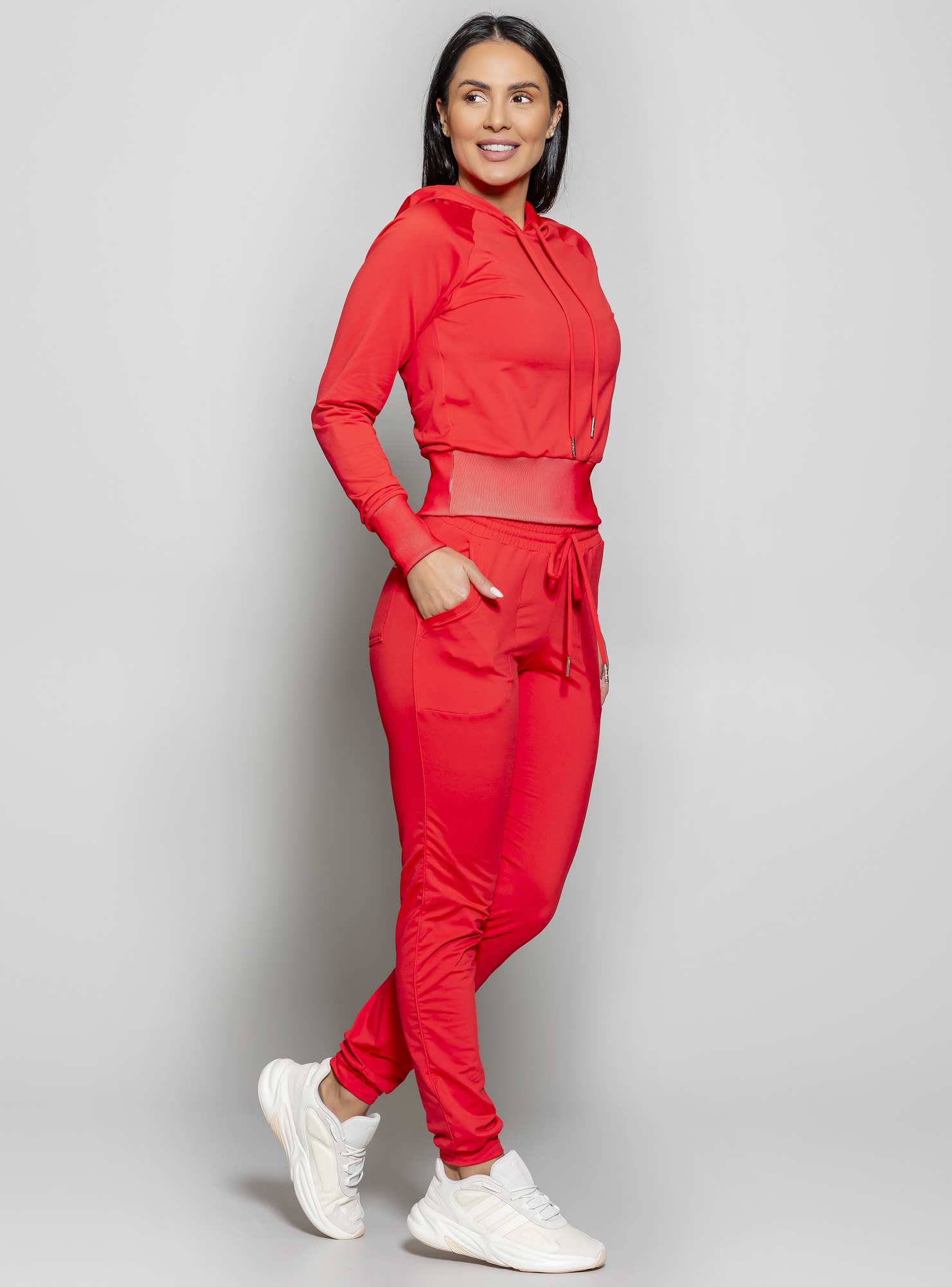Blusão Cropped Térmico Leve Vermelho 03
