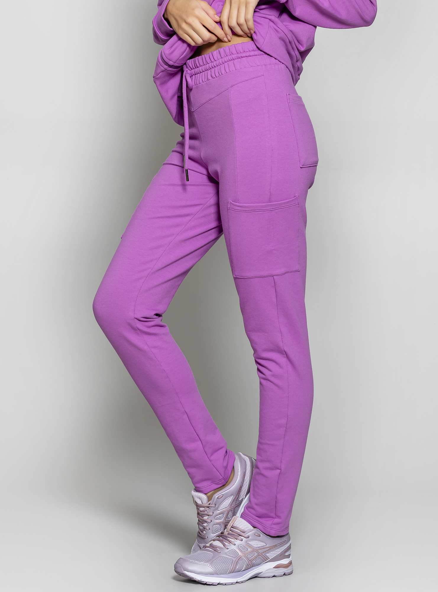 Calça Reta de Moletinho Roxo 06
