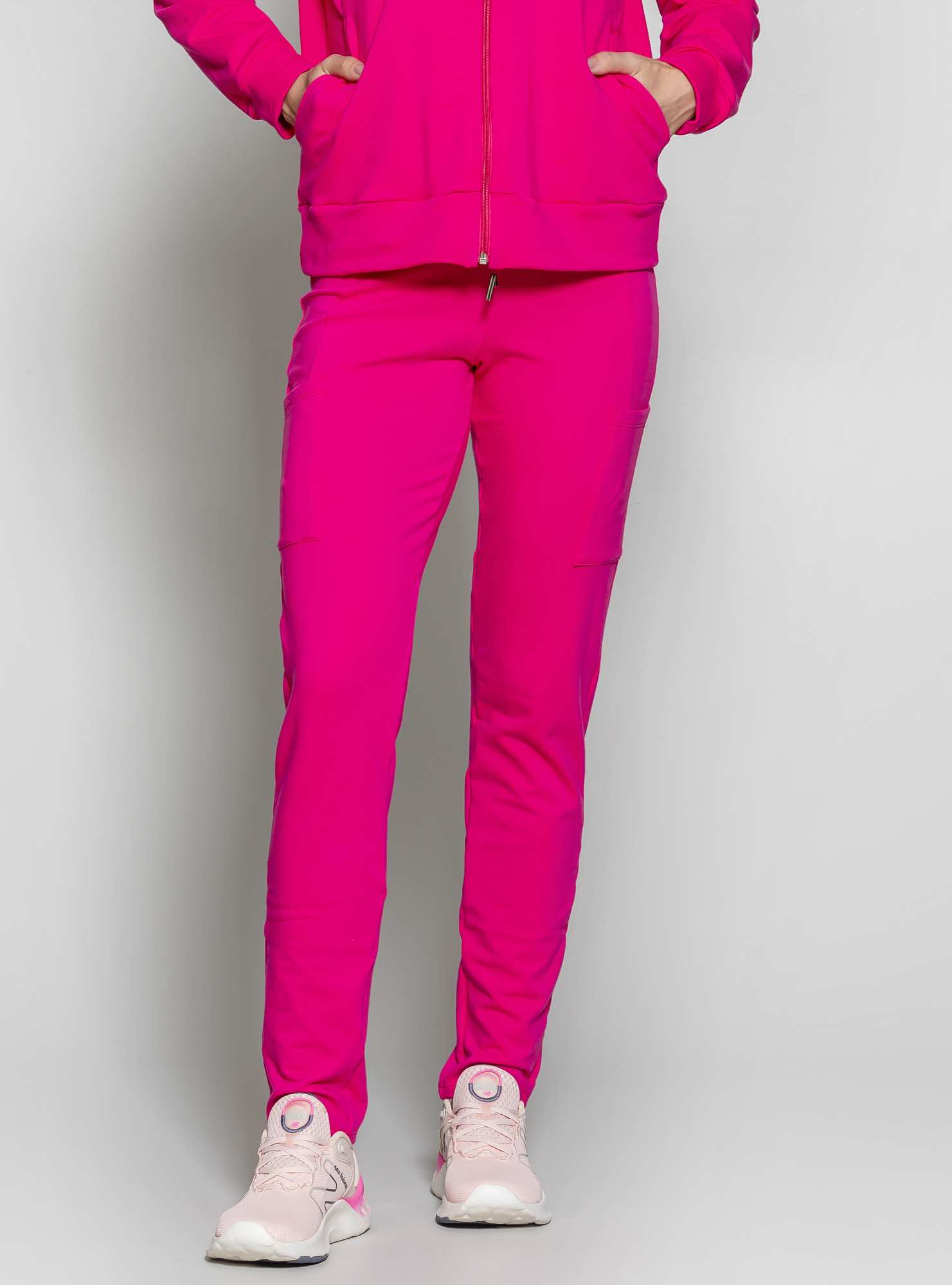 Calça Reta de Moletinho Rosa 07