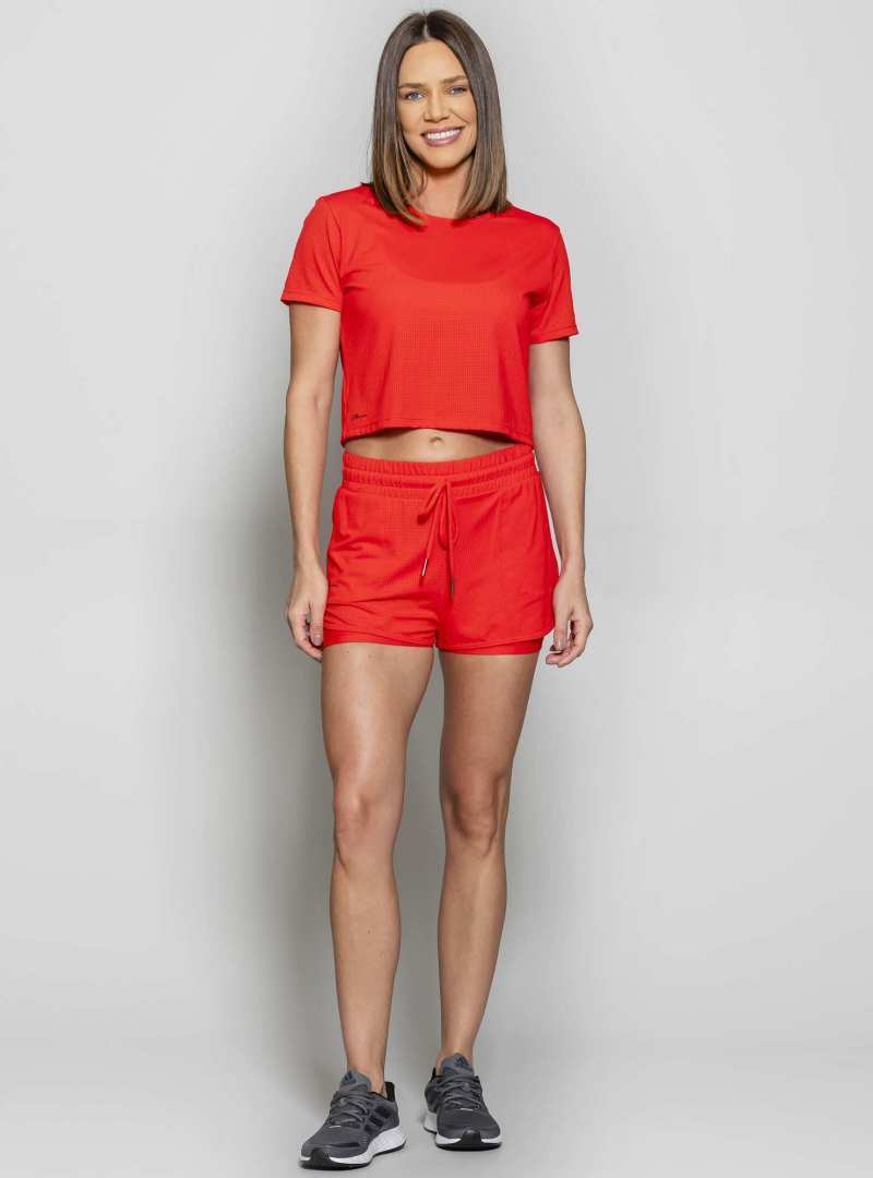 Short Duplo Essencial Vermelho 03