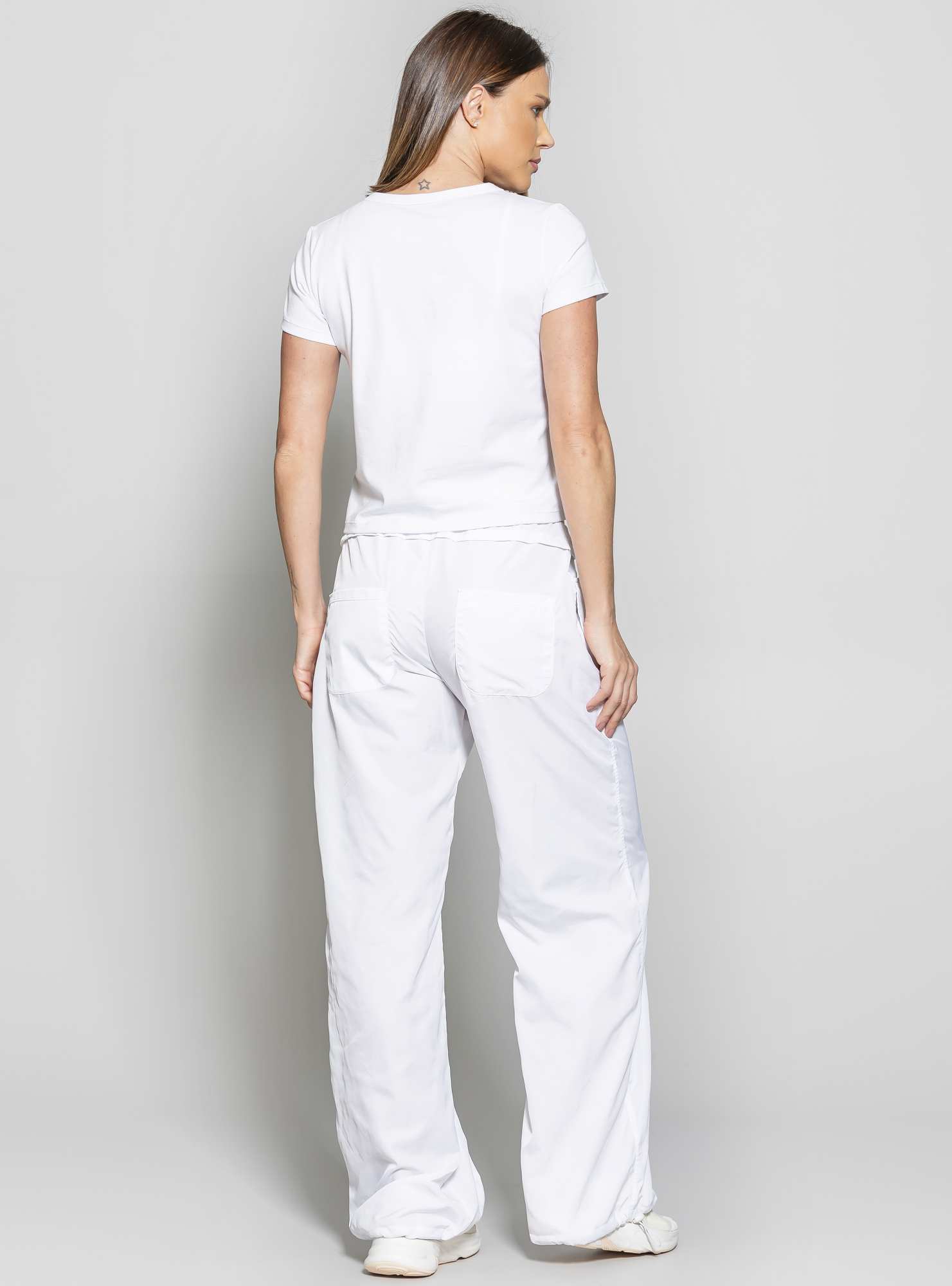 Calça Wide Leg Sporty Urban Branco