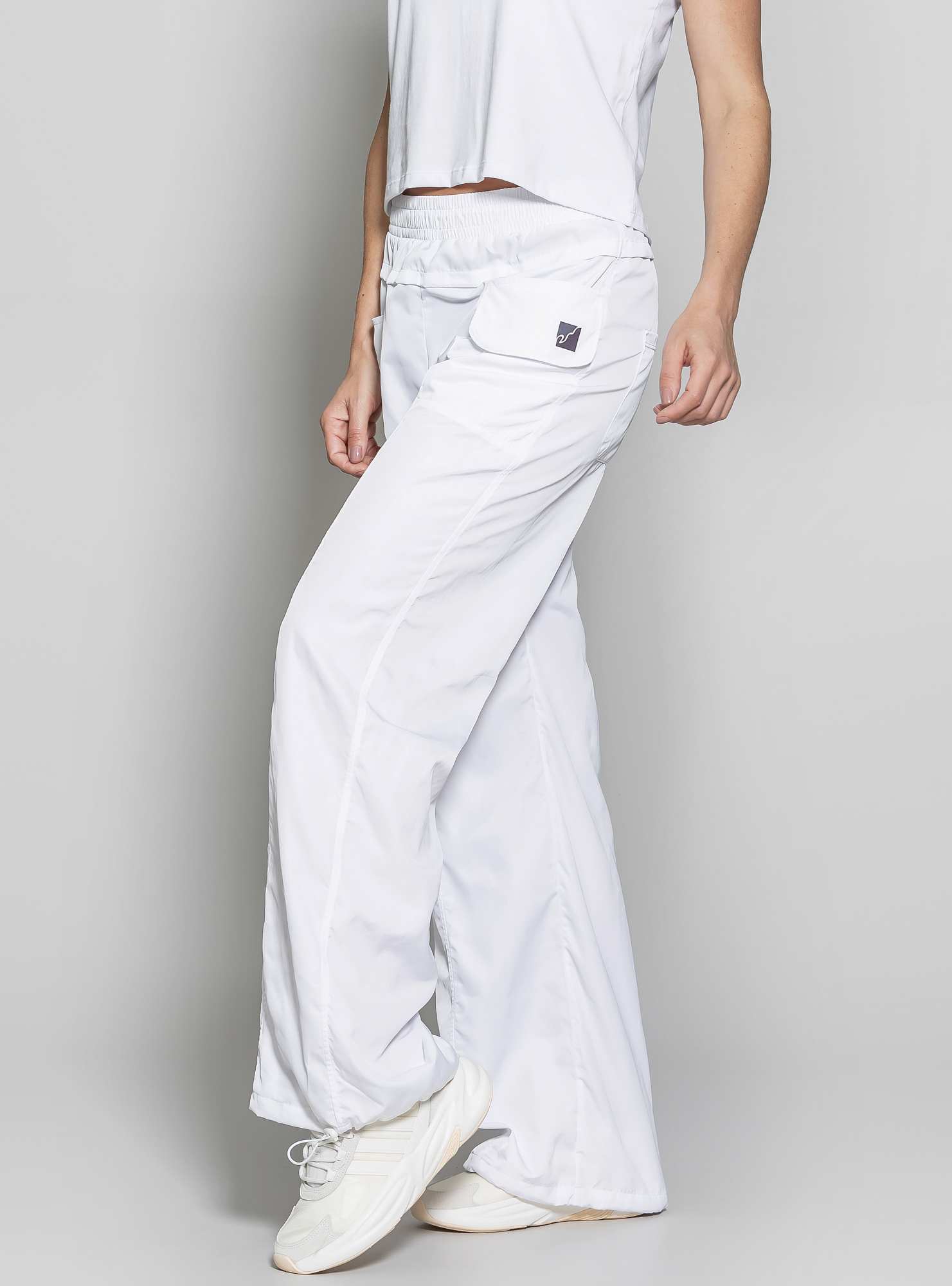 Calça Wide Leg Sporty Urban Branco