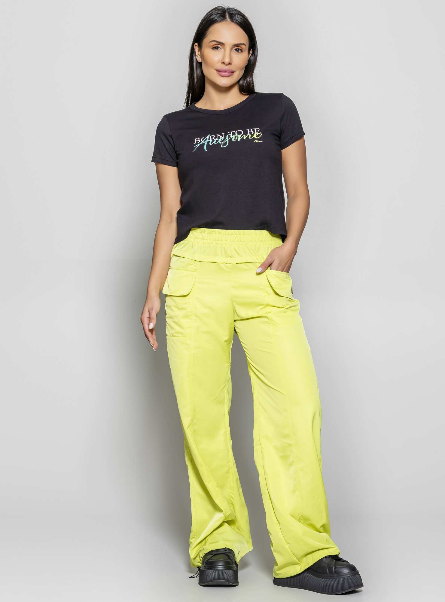 Calça Wide Leg Sporty Urban Verde 03
