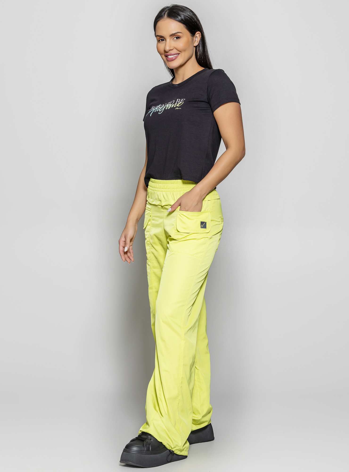 Calça Wide Leg Sporty Urban Verde 03