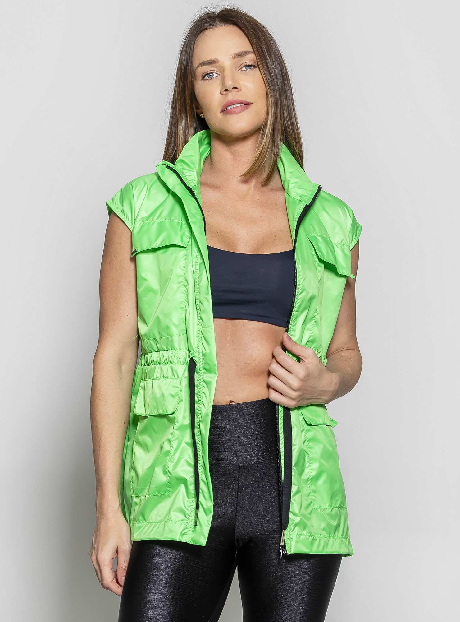 Colete Alongado Utility Verde 12