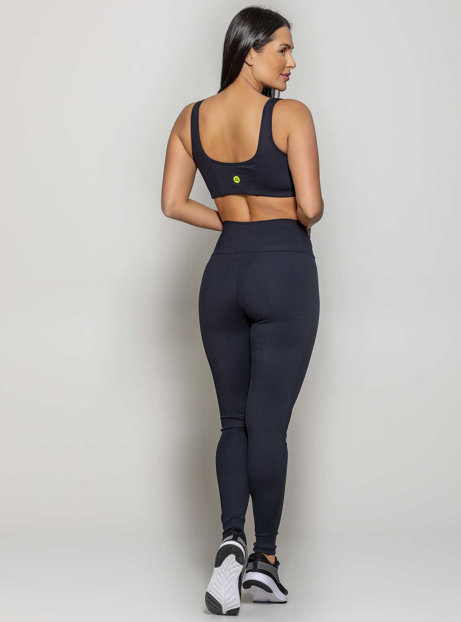 Top Canelado Preto / Amarelo 95