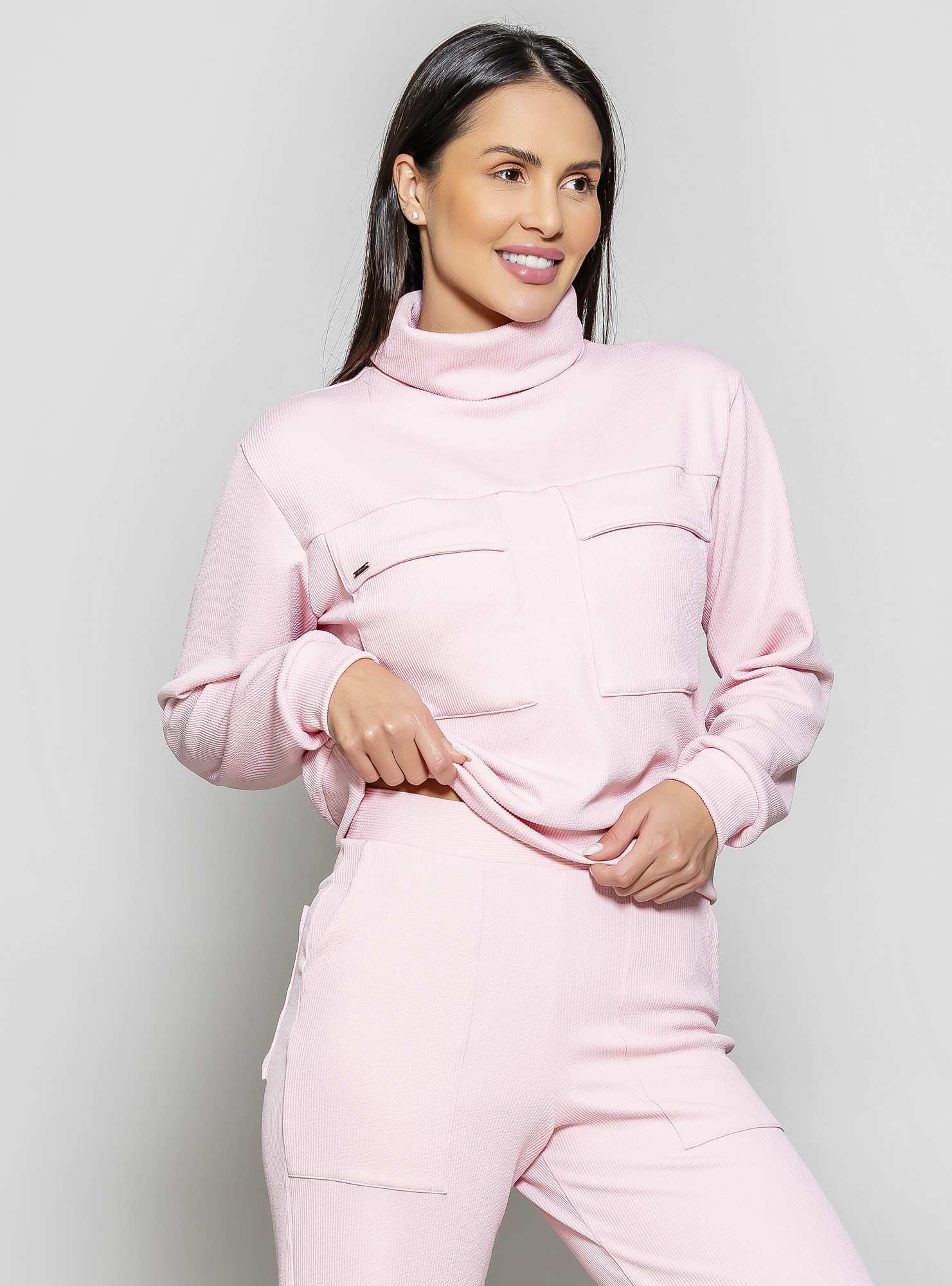 Blusão Gola Alta Cozy Rosa 10