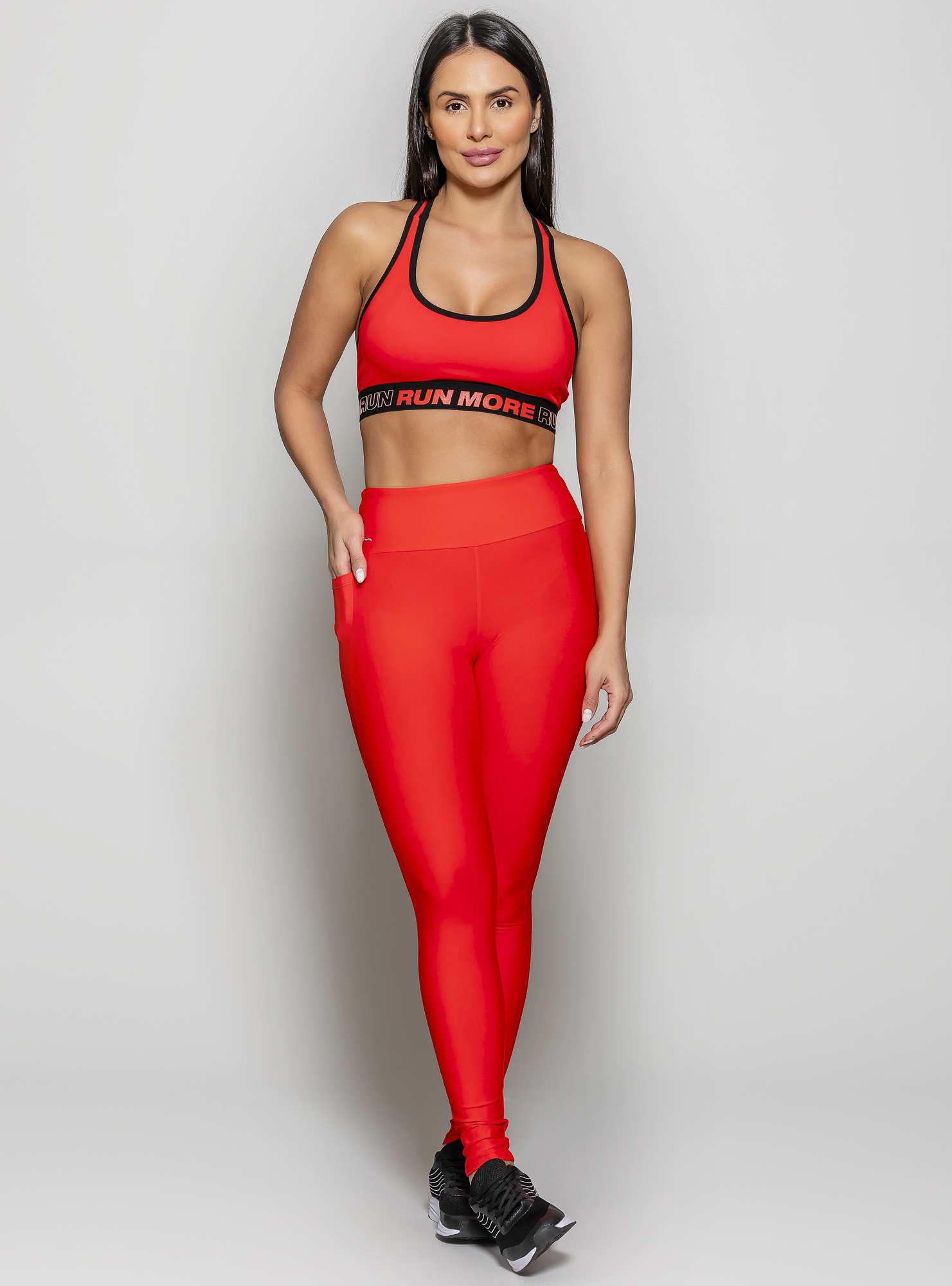Legging Blocking Essencial Vermelho 03