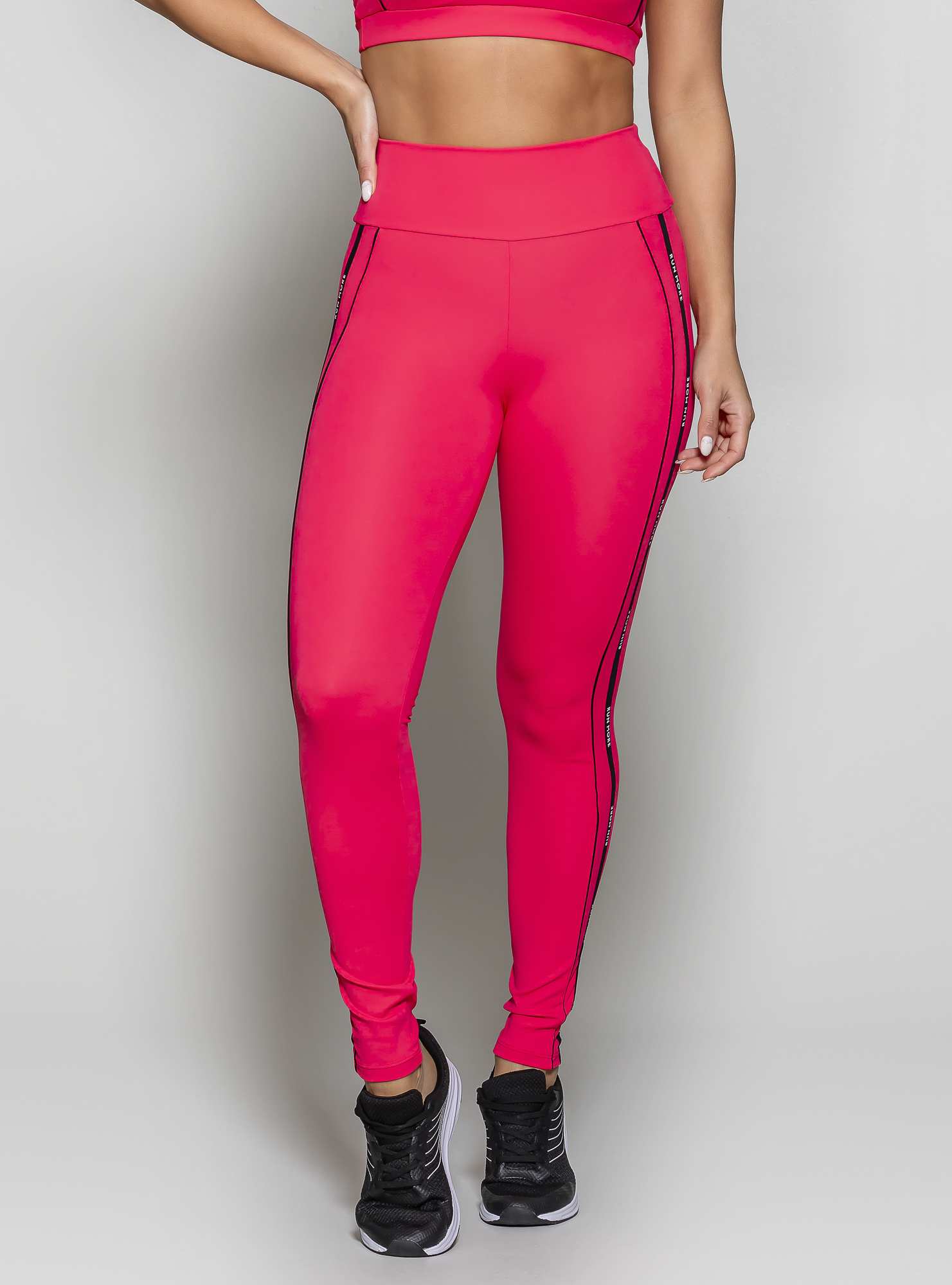 Legging Com Bolso Highlines Rosa 01 / Preto