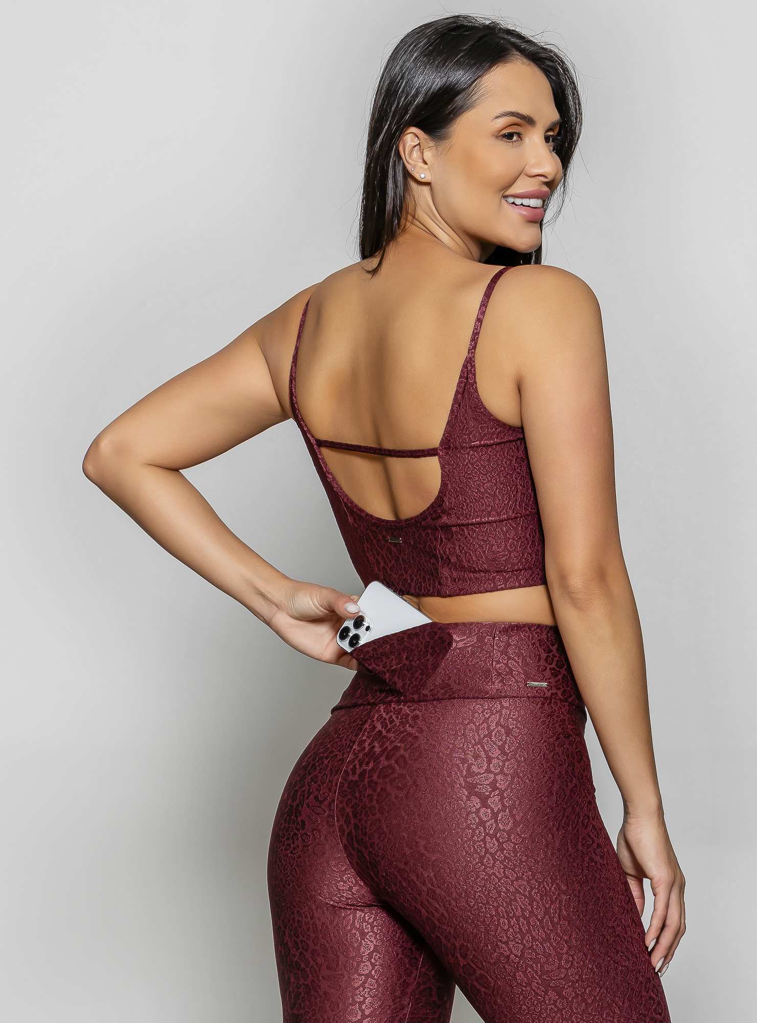 Legging com bolso Texture Bordo 03