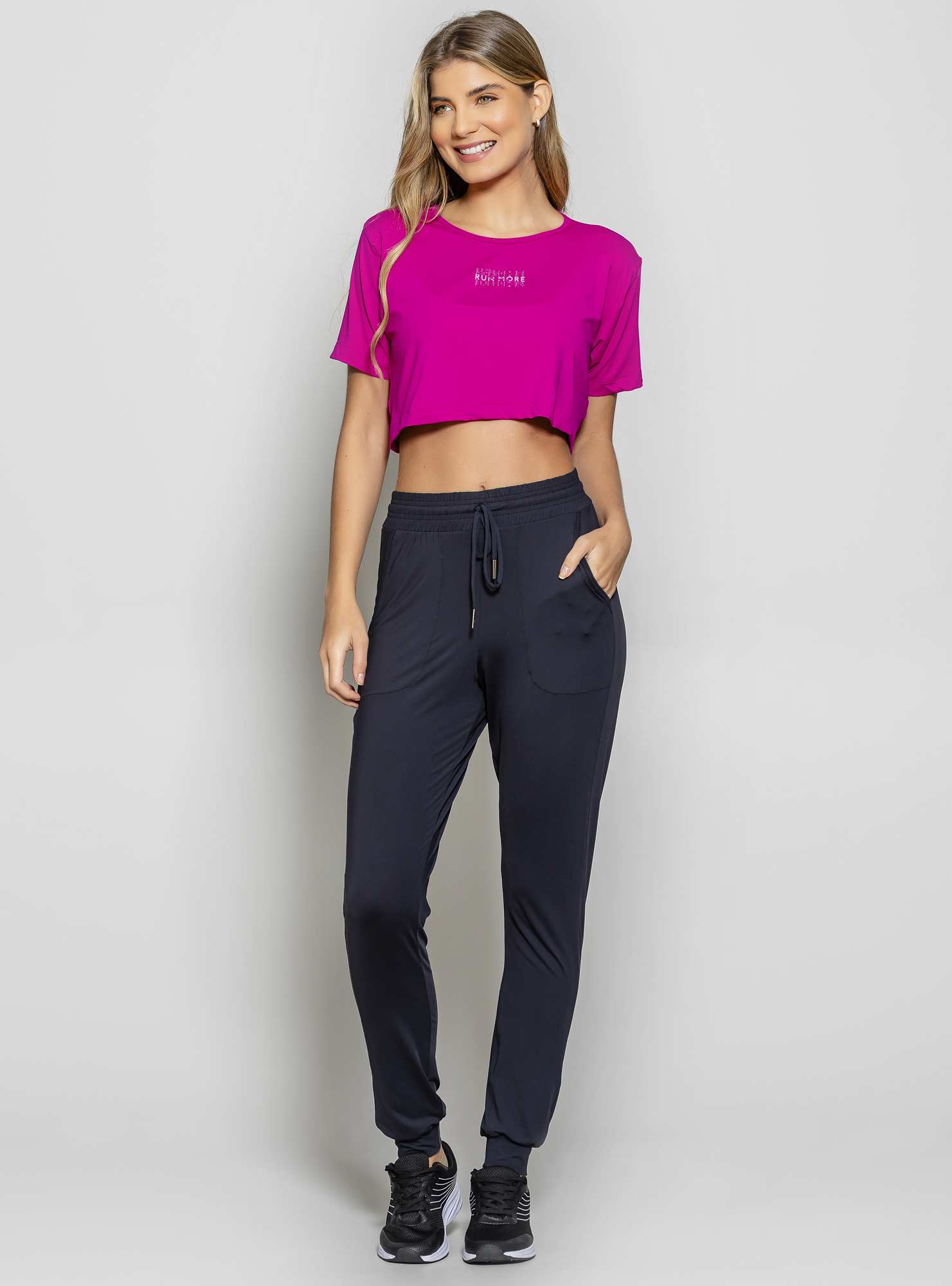 Blusa Cropped  Leveza Rosa 89 / Roxo 22