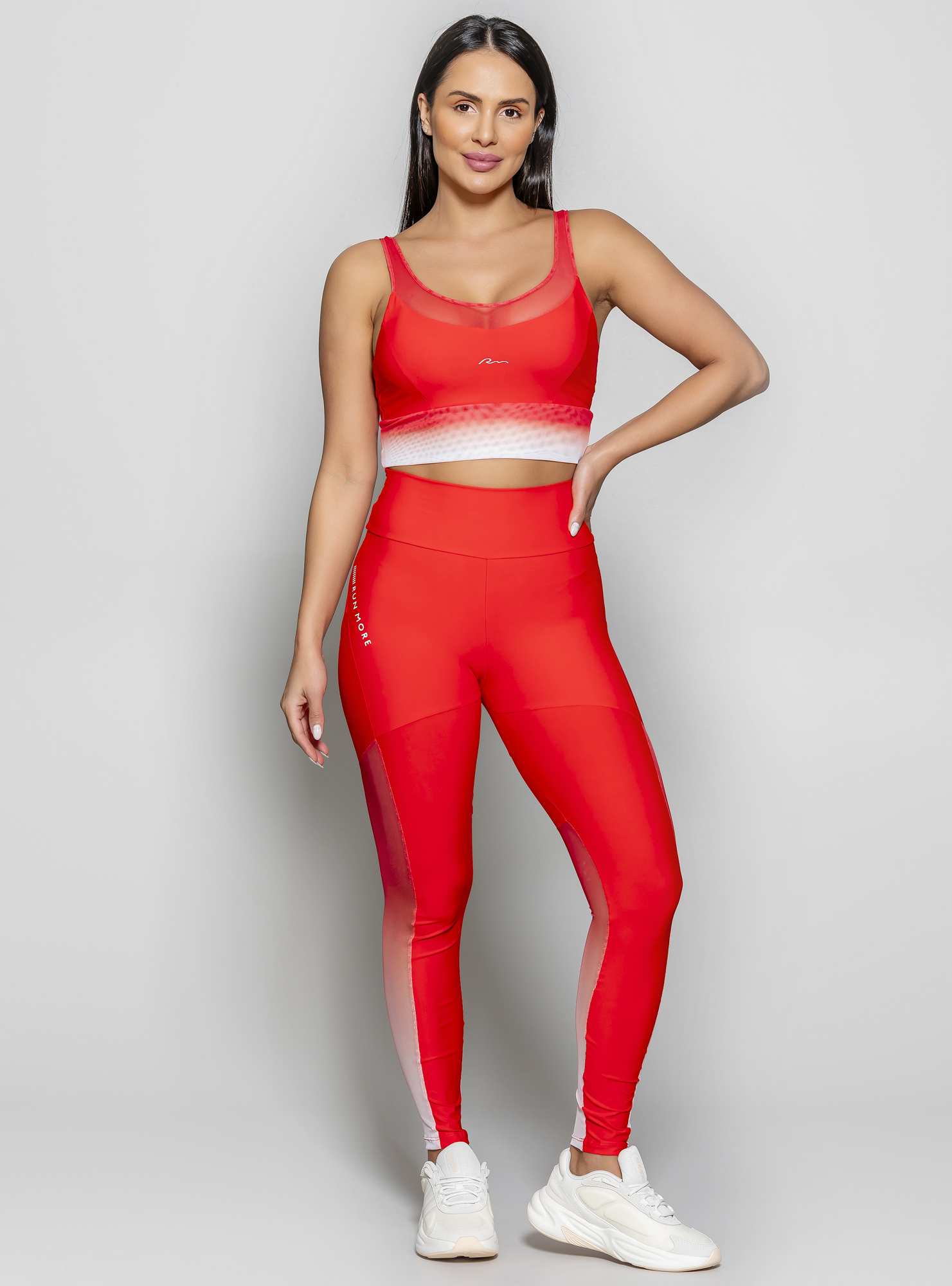 Legging Blocking com Tule Degradê Vermelho 03 / Su 088