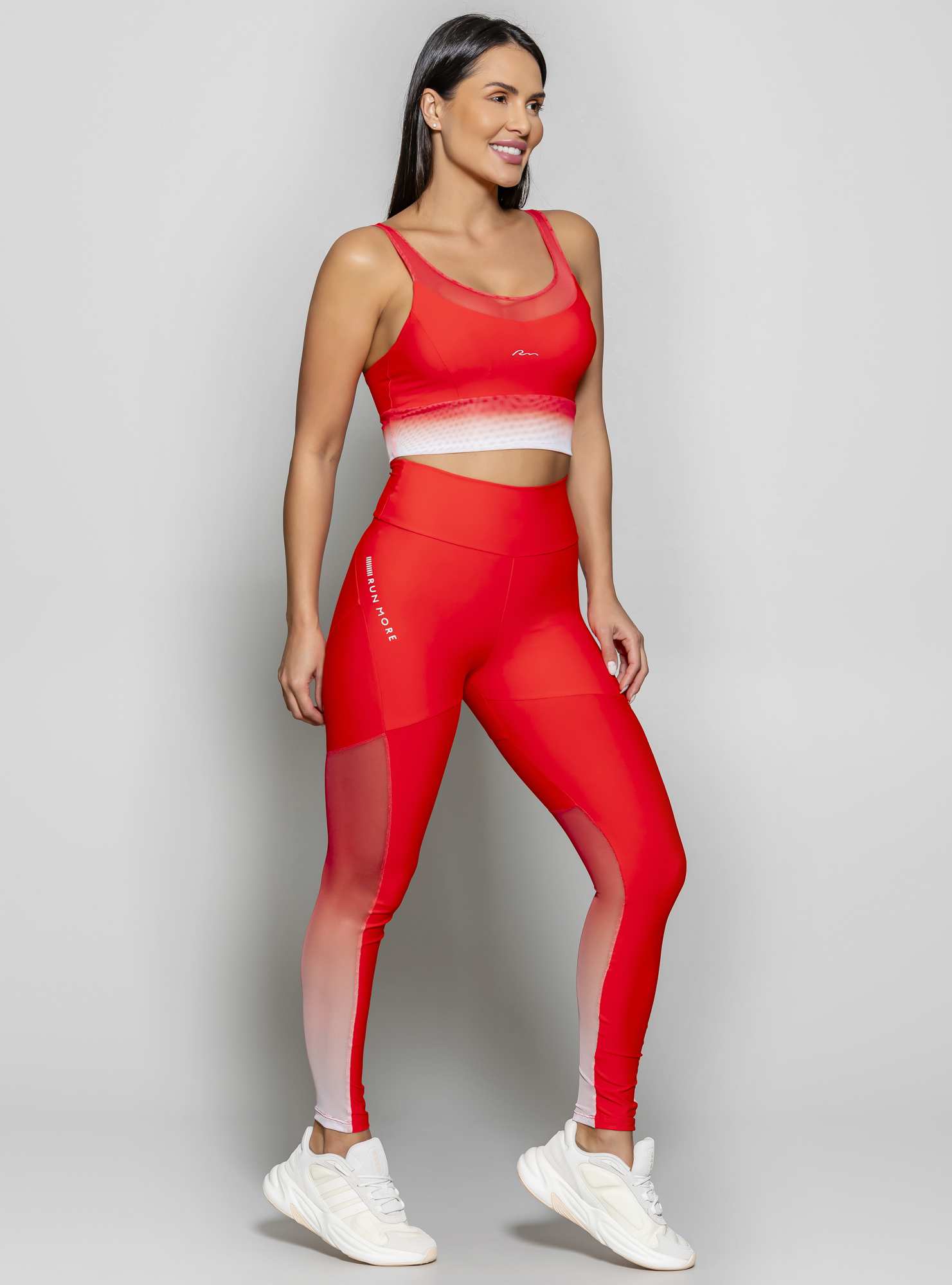 Legging Blocking com Tule Degradê Vermelho 03 / Su 088