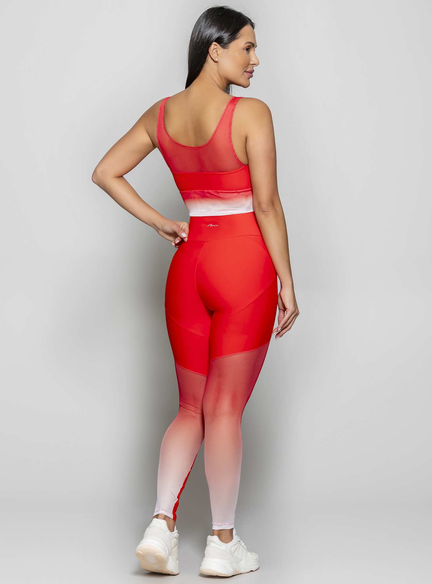 Legging Blocking com Tule Degradê Vermelho 03 / Su 088