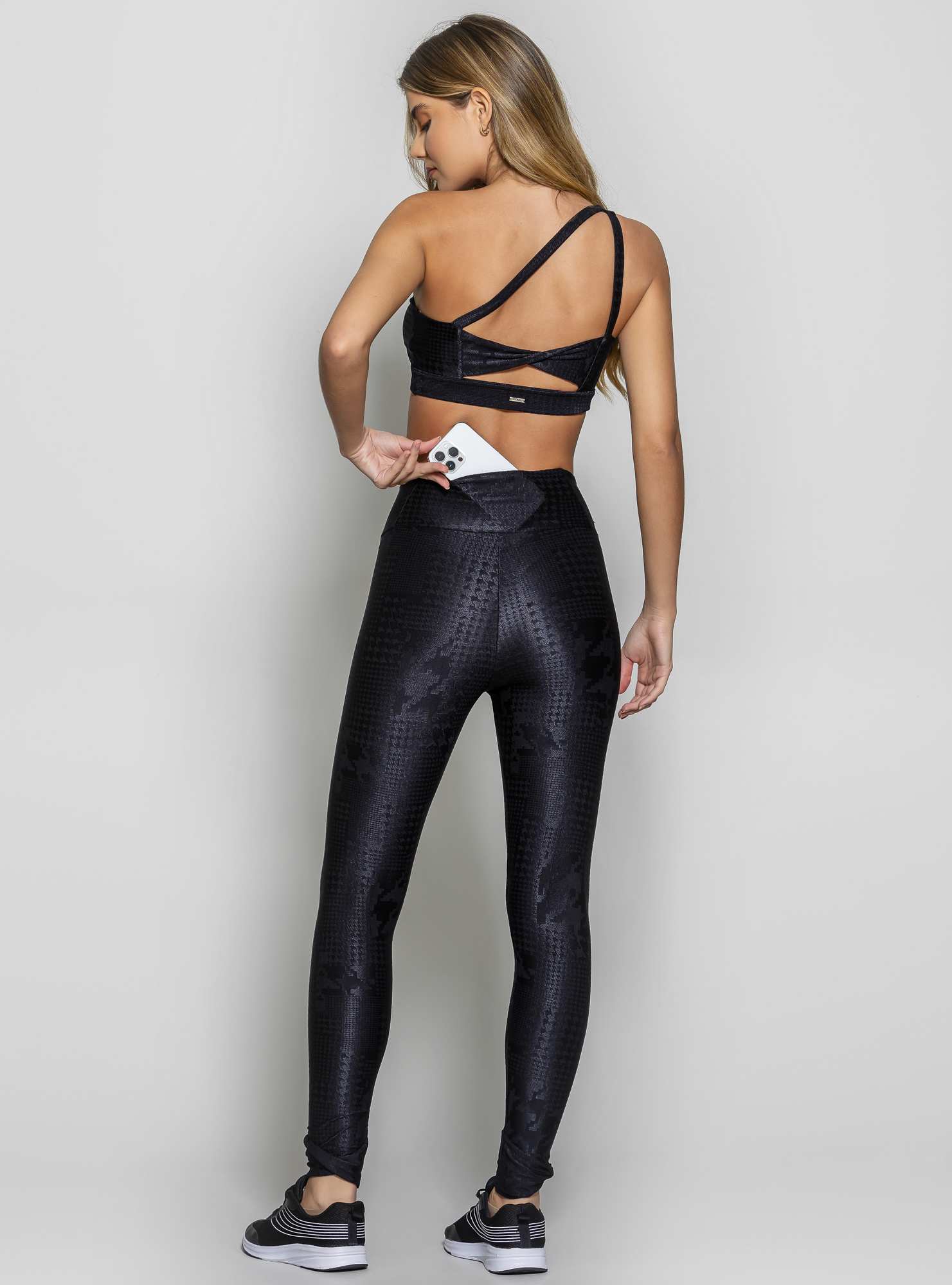 Legging com Bolso Texture Preto
