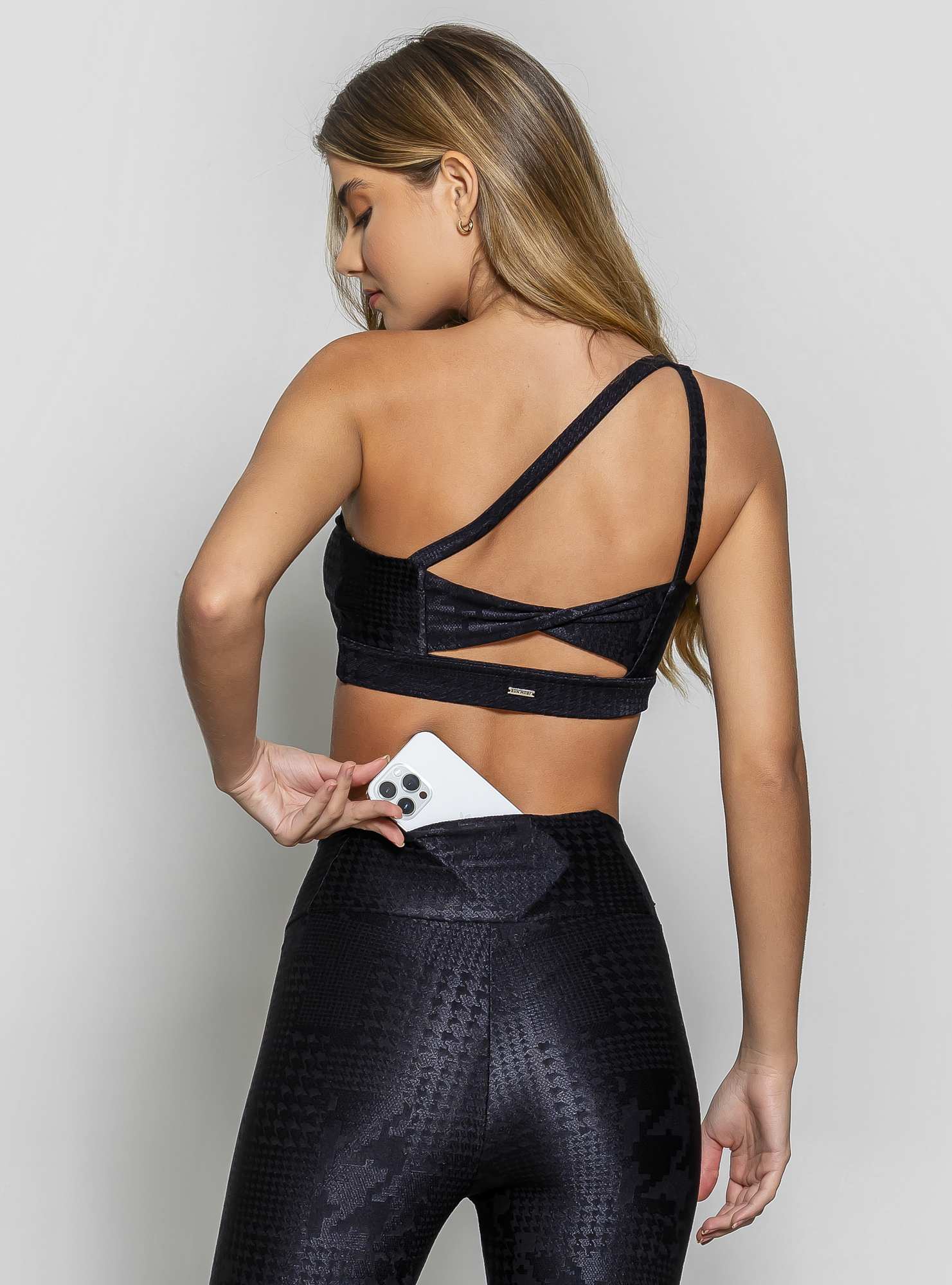Legging com Bolso Texture Preto