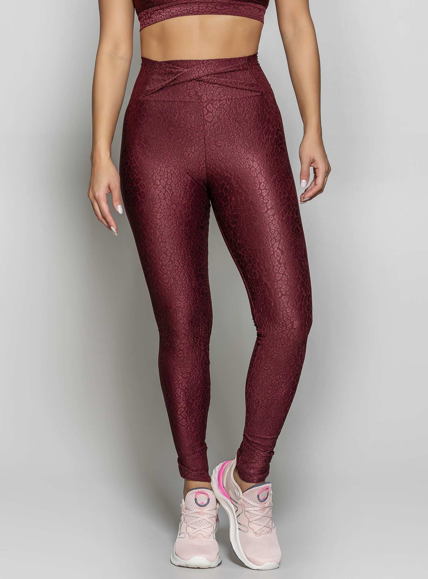 Legging com Bolso Texture Bordo 03