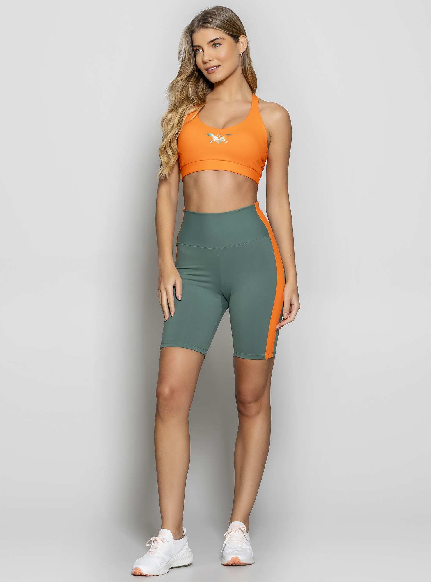 Ciclista Cintura Alta Prisma Verde 28 / Laranja 04