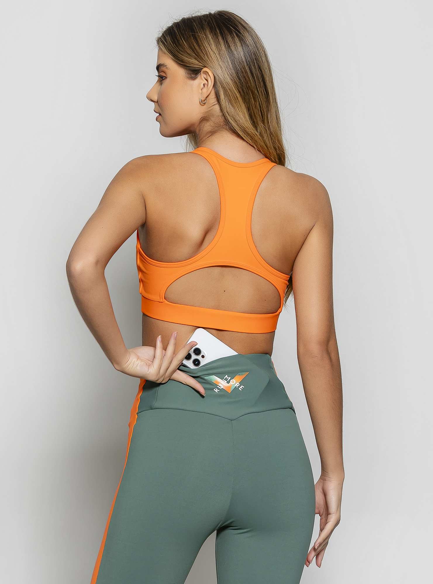 Ciclista Cintura Alta Prisma Verde 28 / Laranja 04
