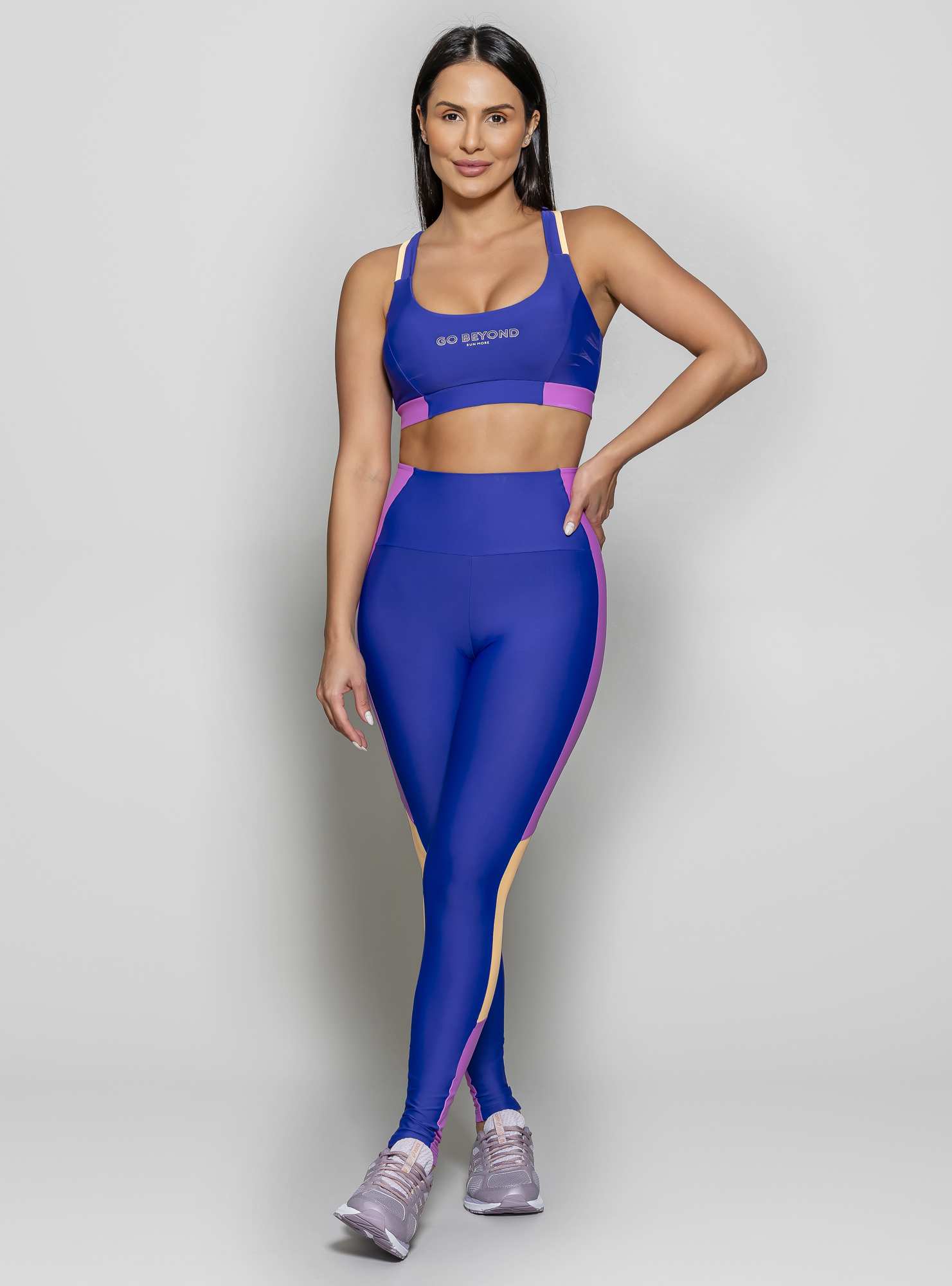Legging Blocking Go Beyond Azul 28 / Roxo 06