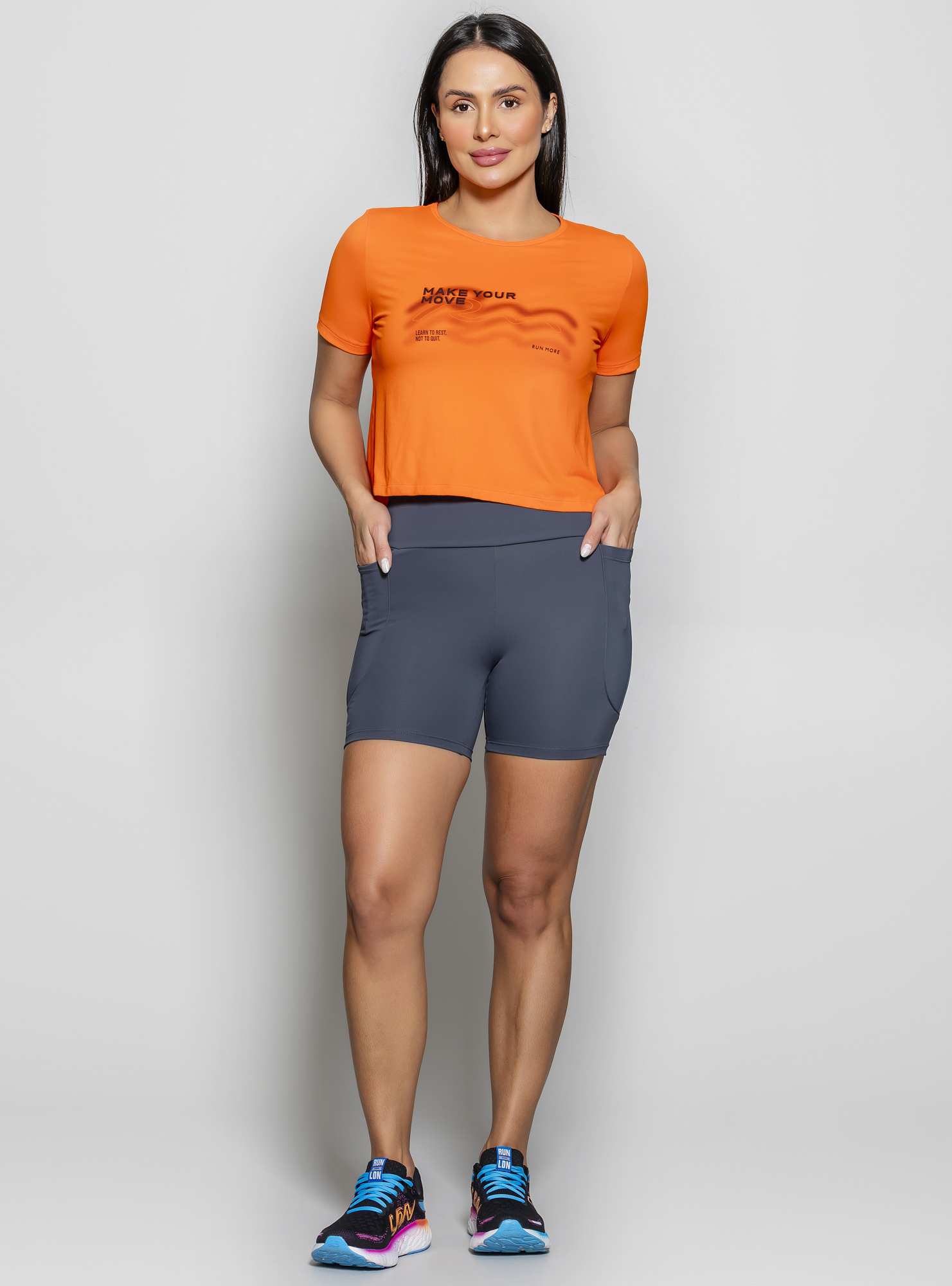 Blusa Boxy Ultracool Fit Laranja 04 / Preto