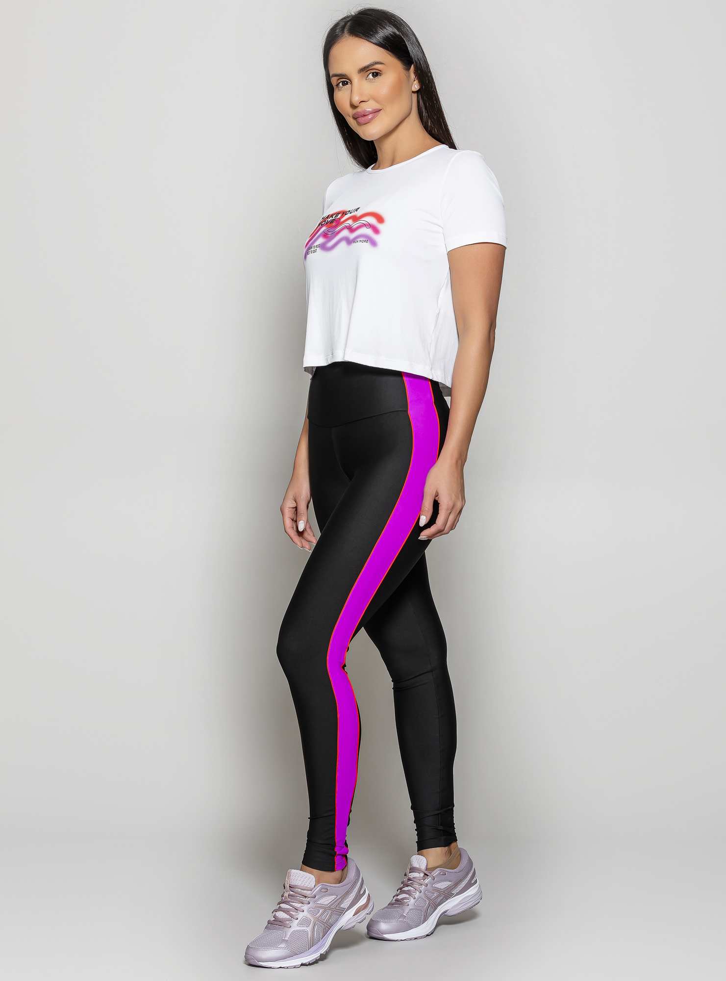 Blusa Boxy Ultracool Fit Branco / Roxo 13