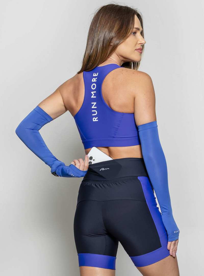 Bermuda 6 Bolsos Power Pace Preto / Azul 28