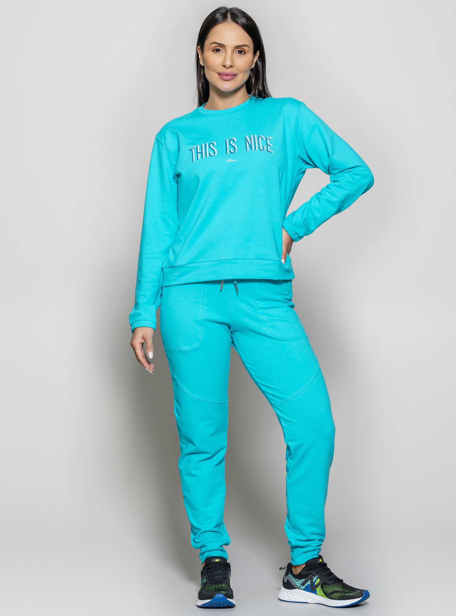 Calça Jogger de Moletinho Azul 05