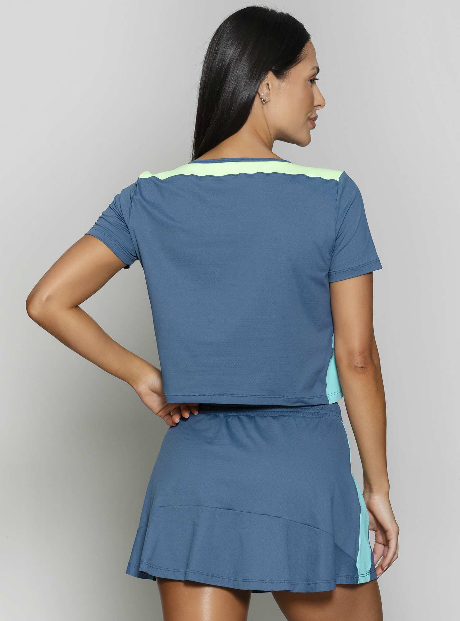 Blusa Boxy Fly Azul 27 / Verde 14