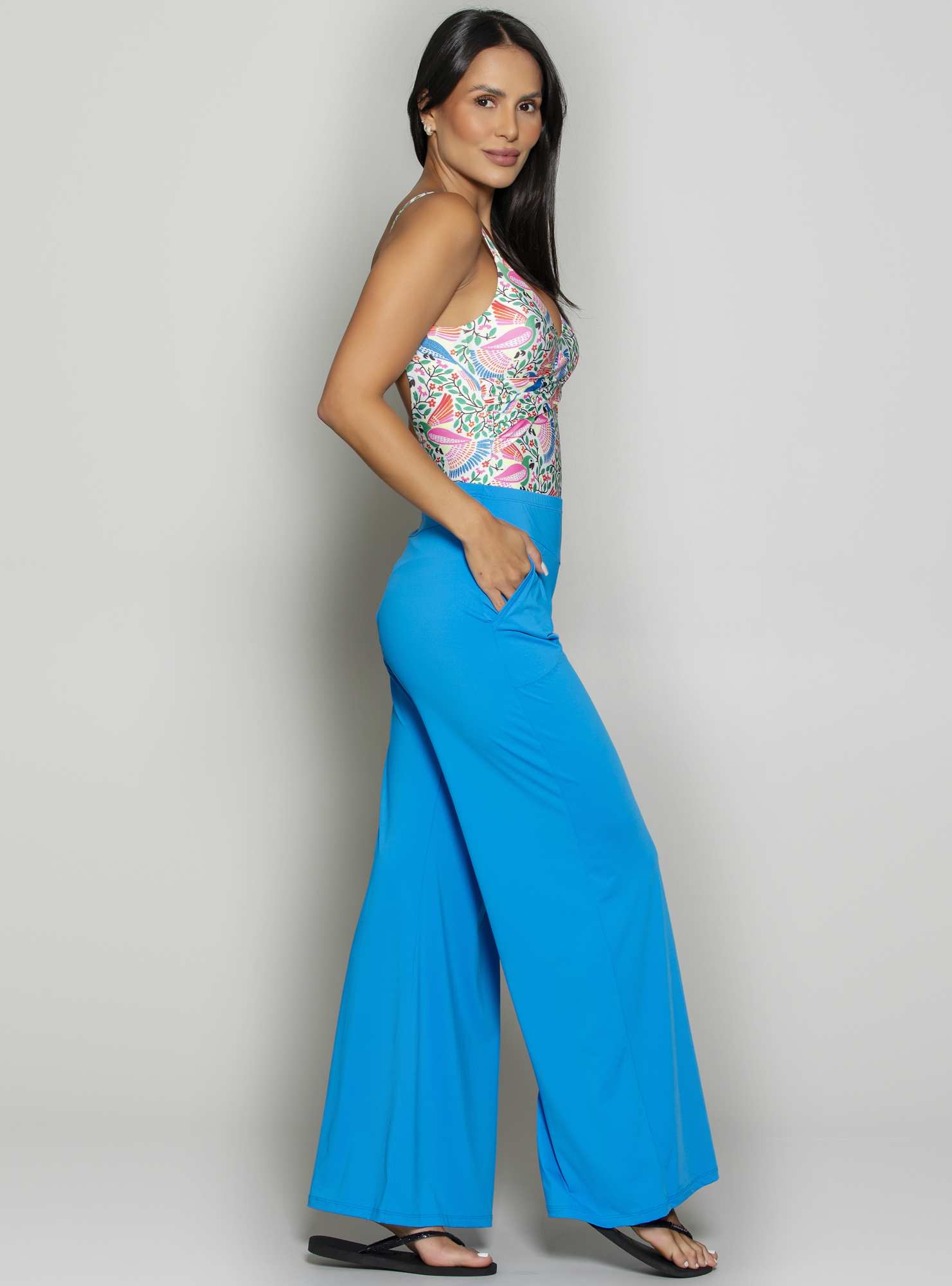 Calça Pantalona Essencial Azul 29