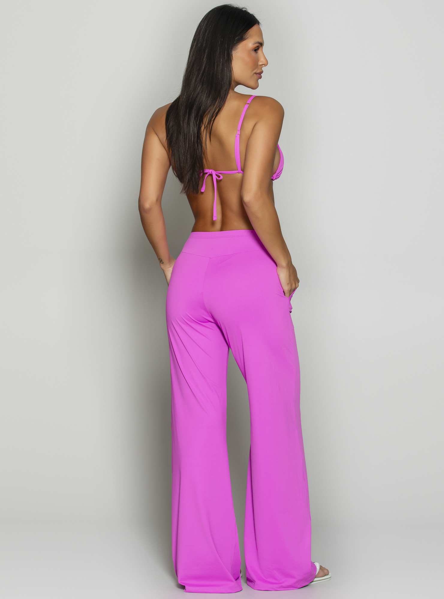 Calça Pantalona Essencial Rosa 03