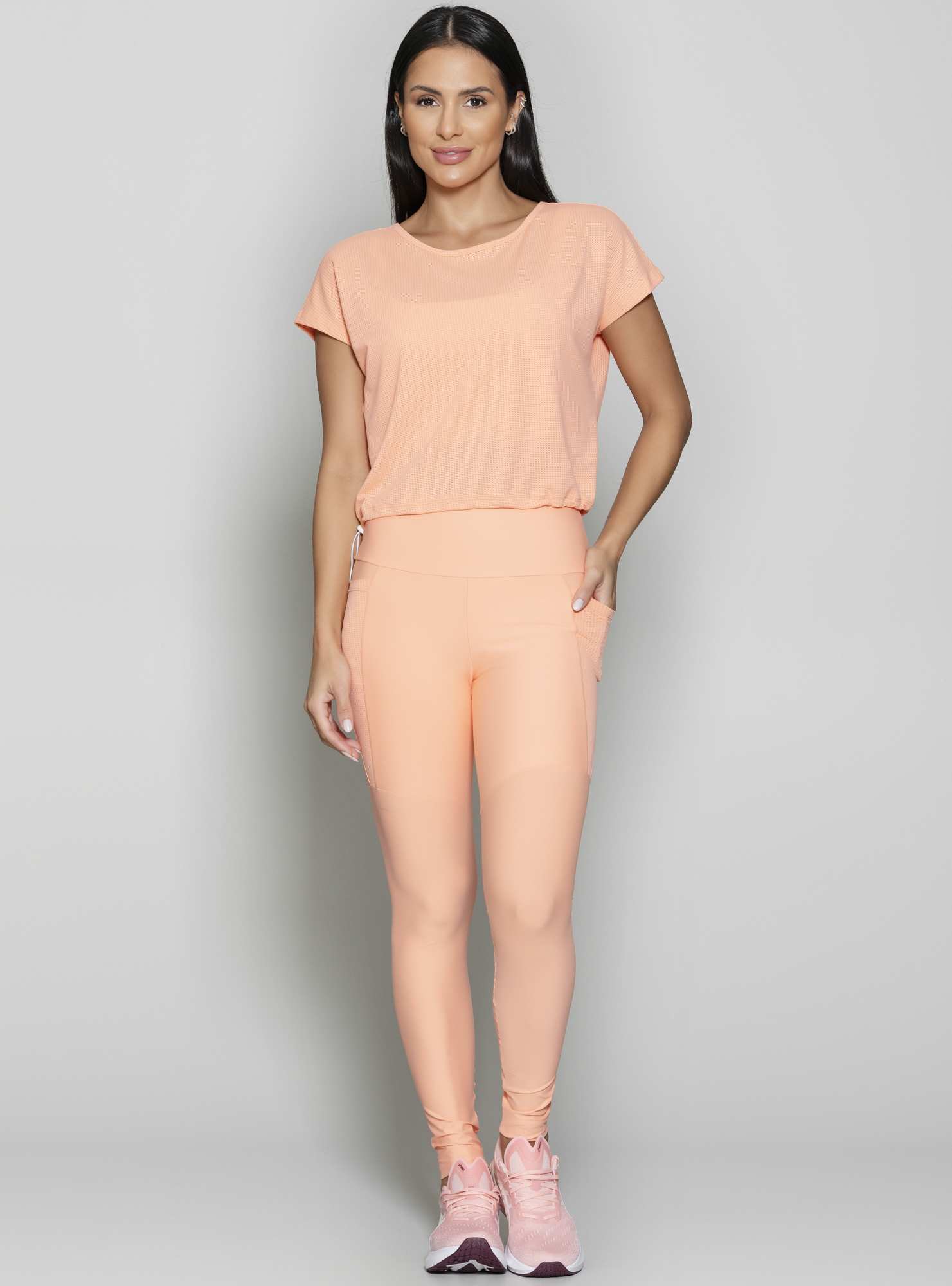 Blusa Com Fenda Essencial Laranja 24