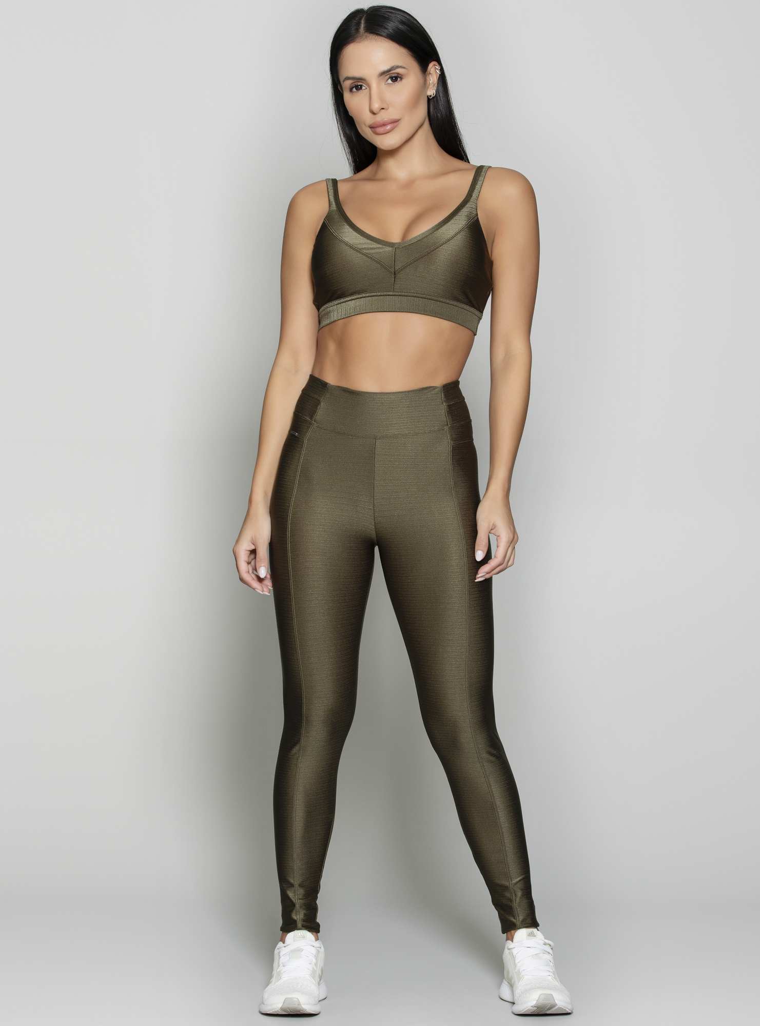 Legging Cintura Alta Shine Verde 21