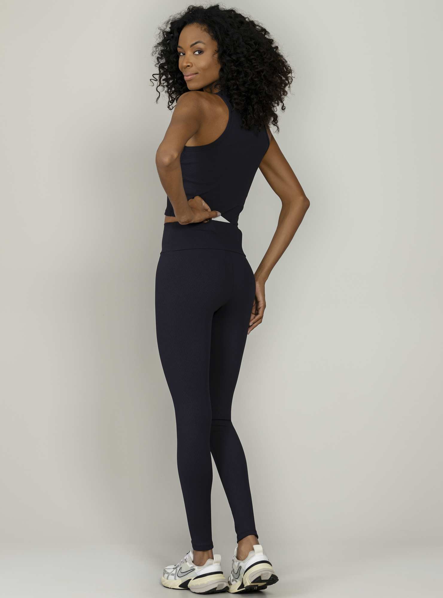 Legging Com Bolso Canelada Preto