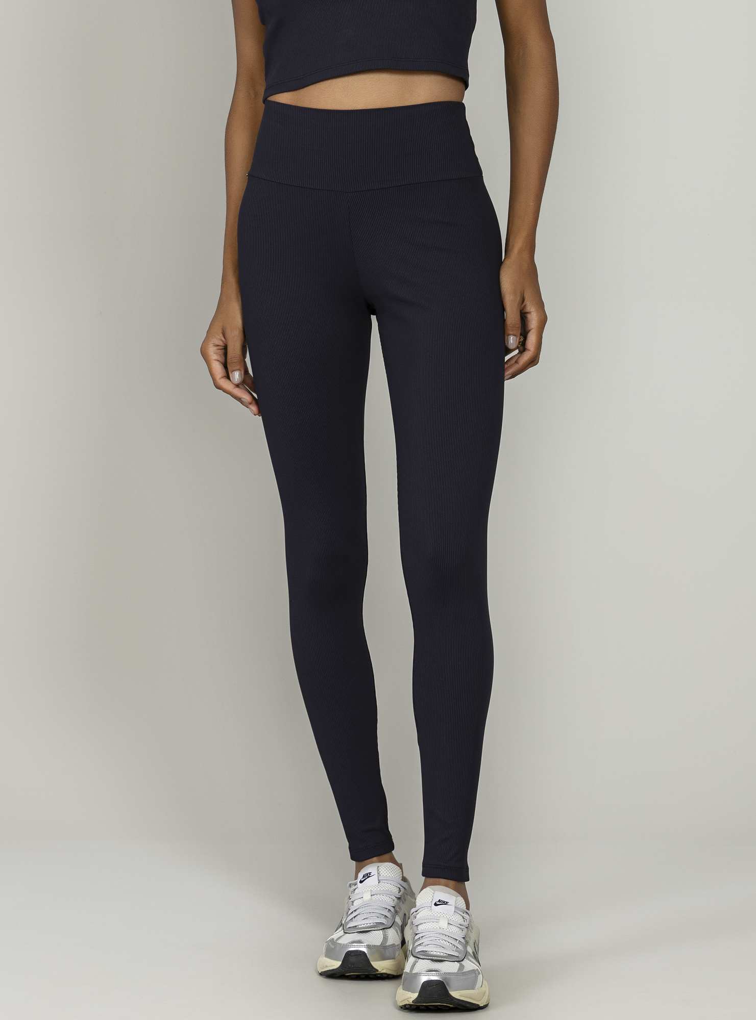 Legging Com Bolso Canelada Preto