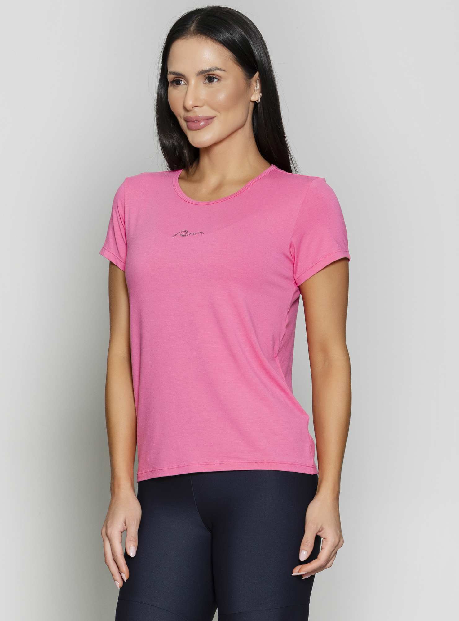 T-Shirt Malha Viscose Athleisure Rosa 19