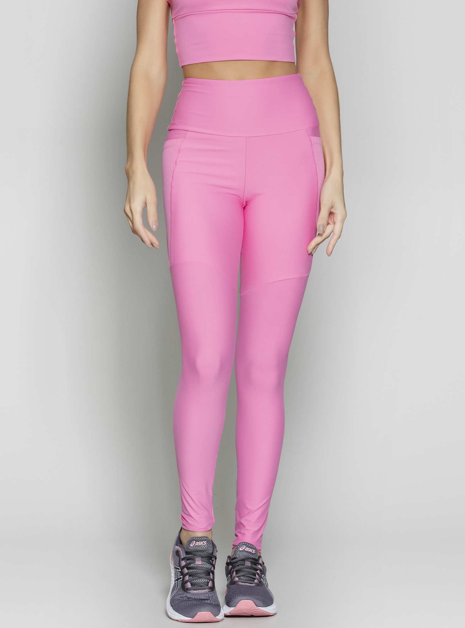 Legging Blocking com Bolsos Rosa 19