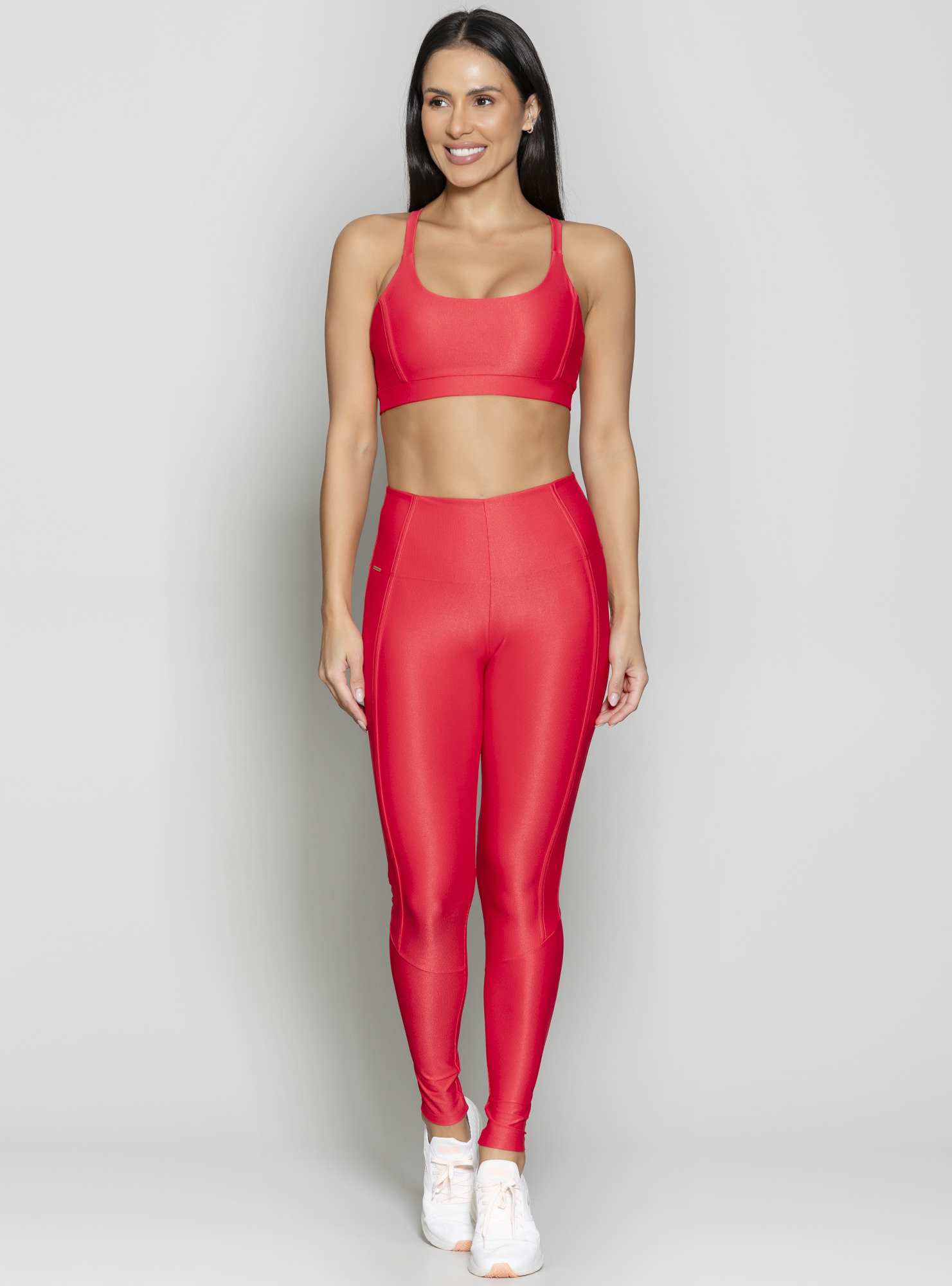 Legging Com Bolso Glow Vermelho 01
