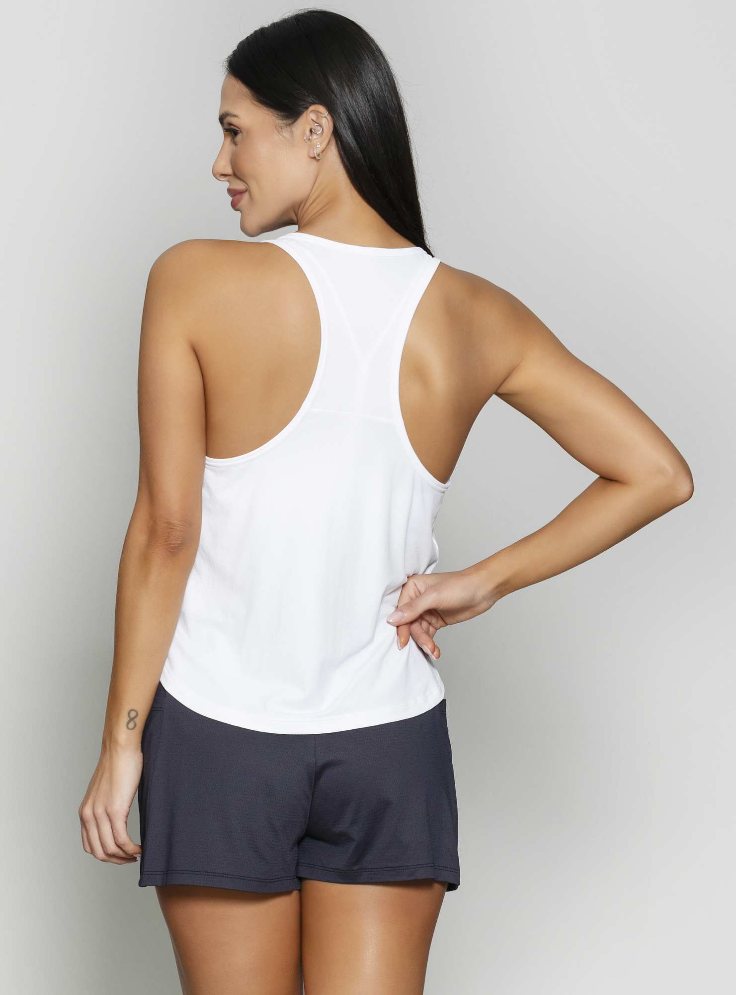 Regata Nadador Sripes Branco / Preto