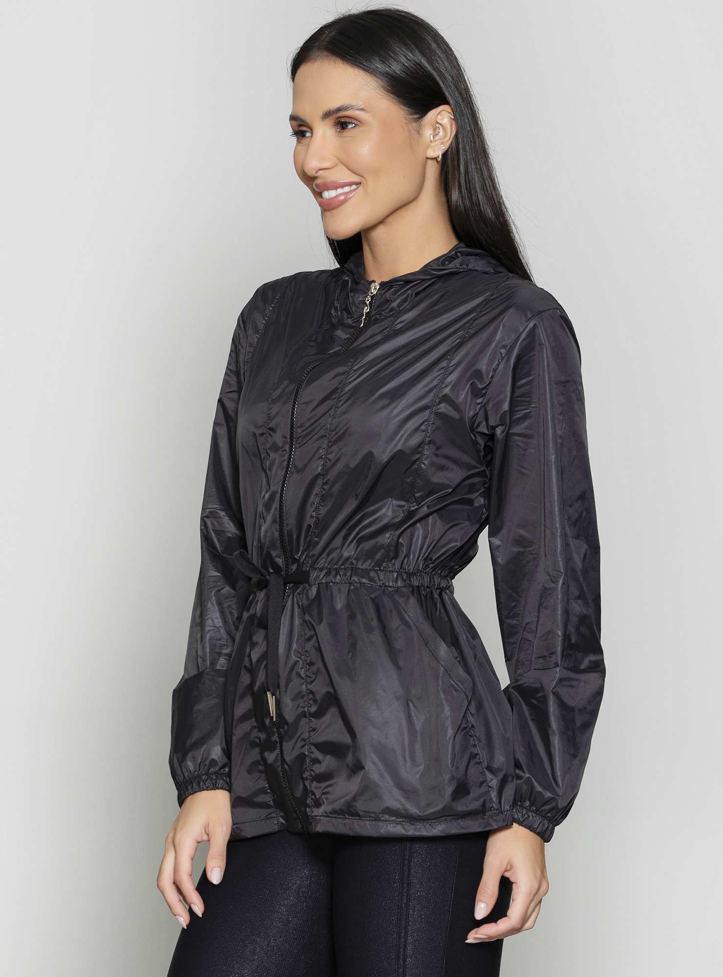 Jaqueta Alongada Utility Preto