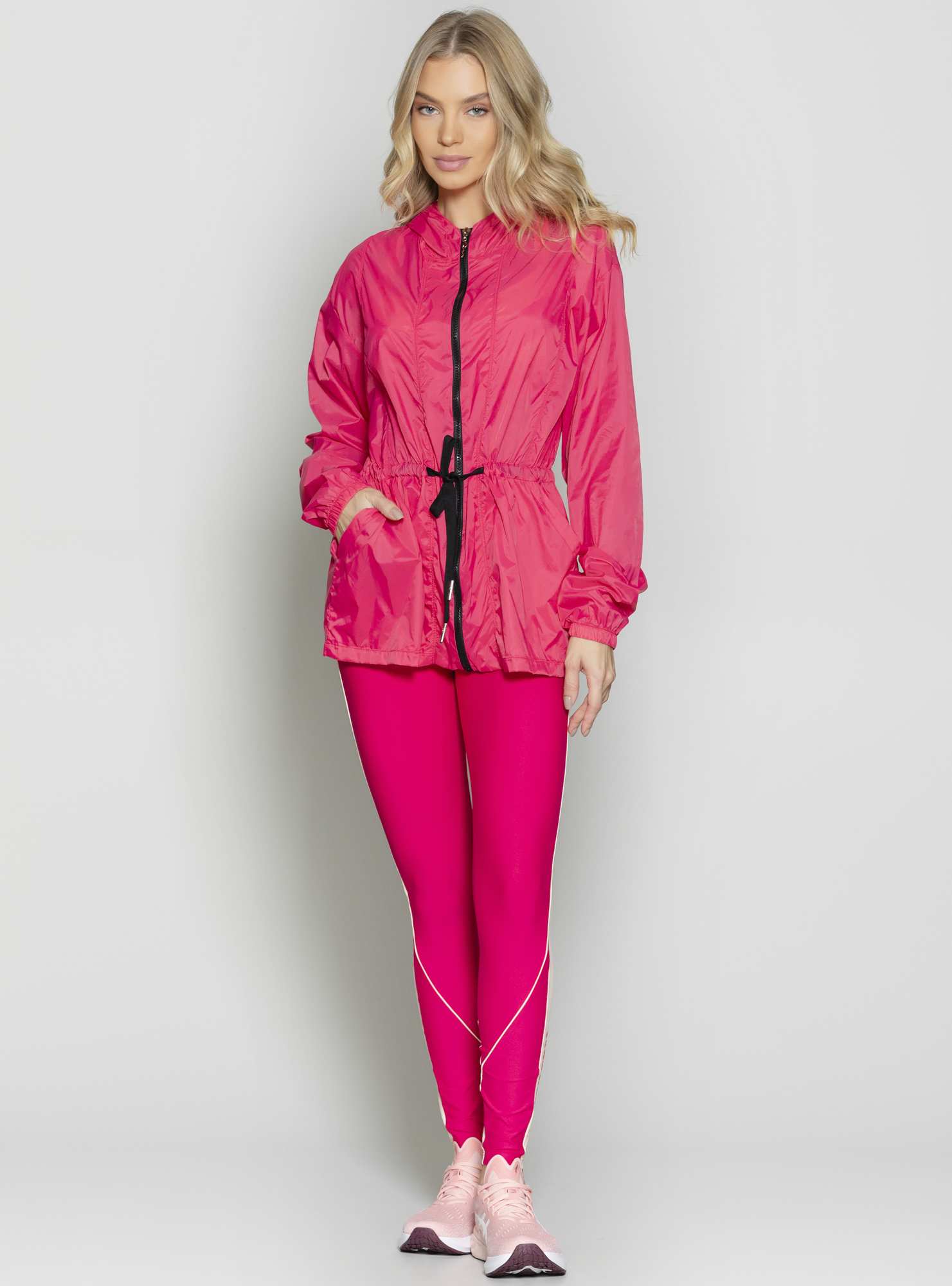 Jaqueta Alongada Utility Rosa 01
