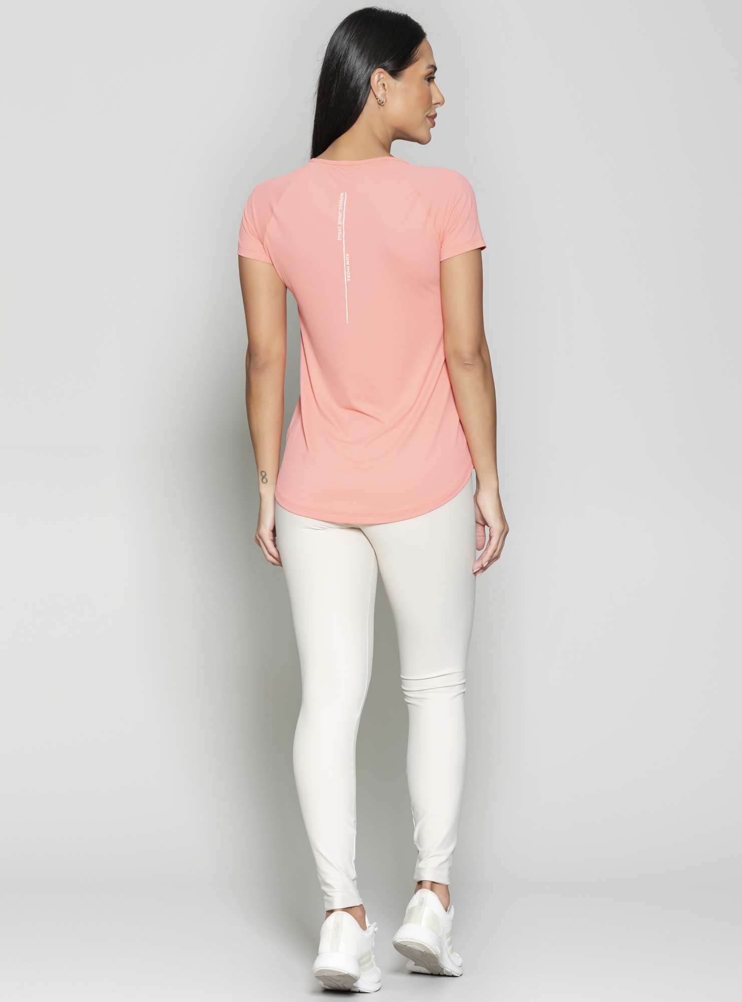 Blusa Alongada Essencial Laranja 20 / Branco