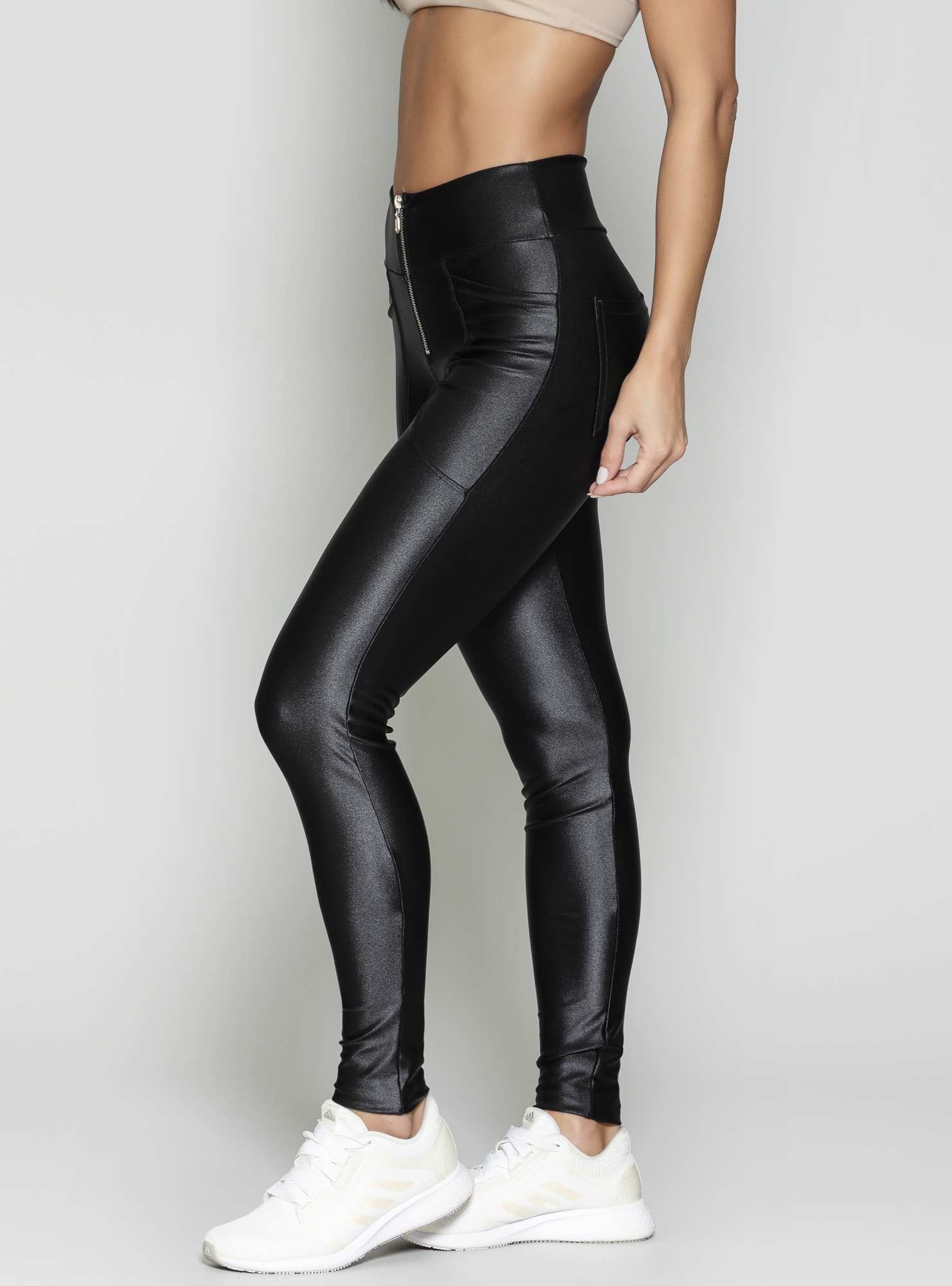 Legging Com Zíper Athleisure Preto