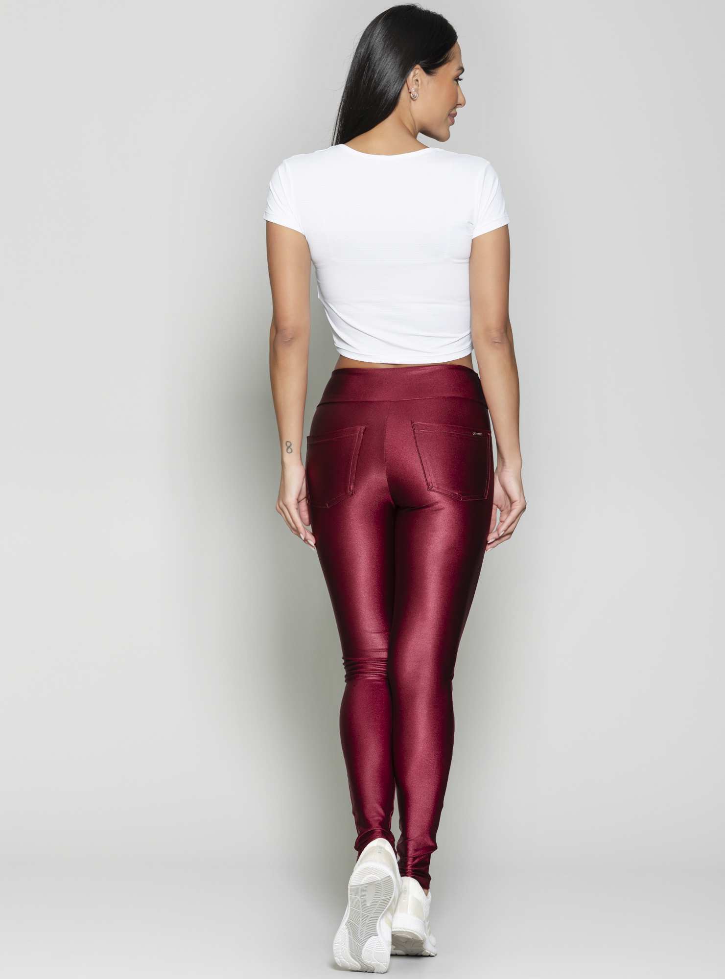 Legging Com Zíper Athleisure Bordo 03