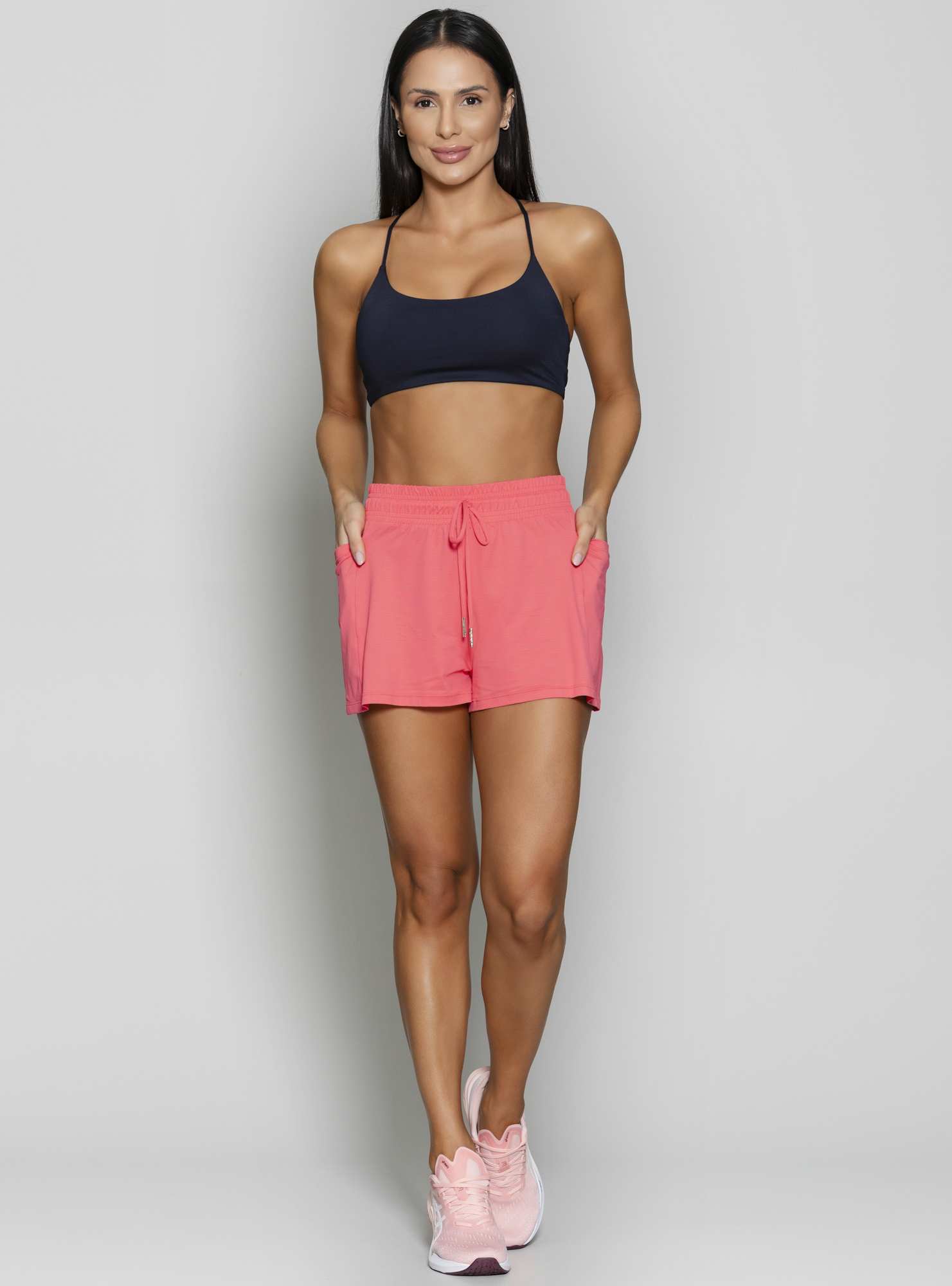 Short Com Bolsos Essencial Rosa 05